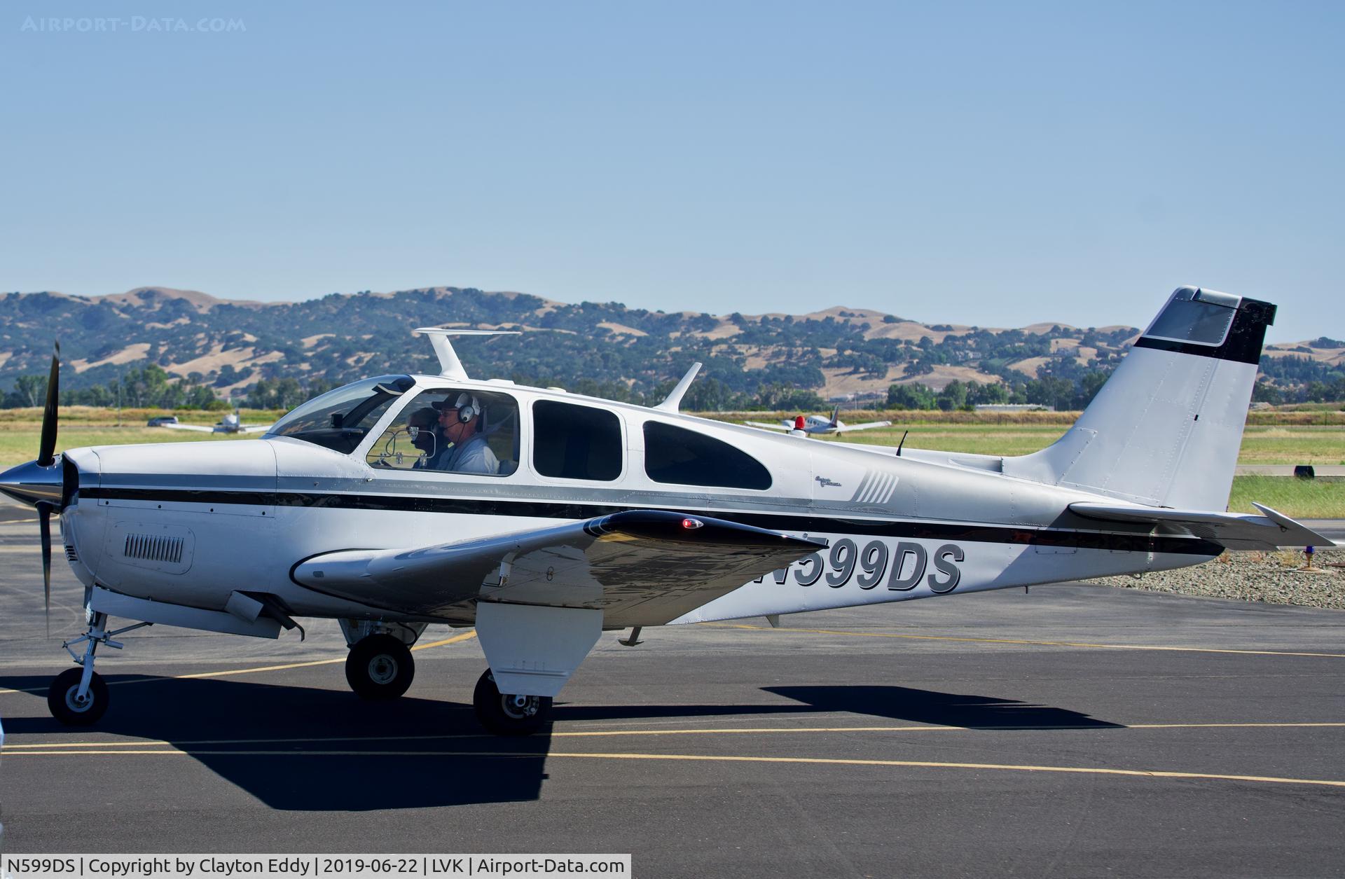 N599DS, 1967 Beech E33A Bonanza C/N CE-182, Livermore Airport California 2019.