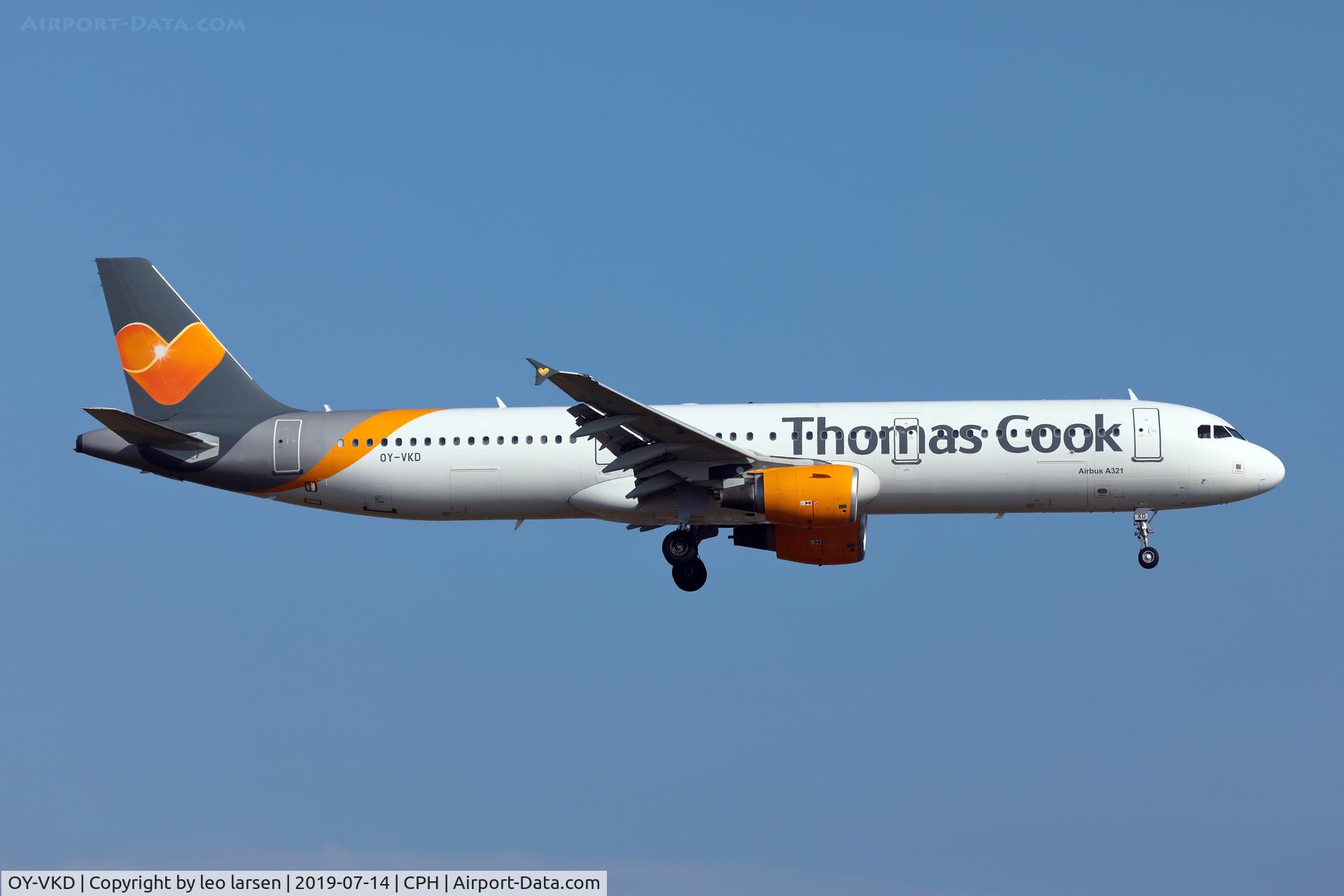 OY-VKD, 2003 Airbus A321-211 C/N 1960, Copenhagen 14.7.2019 L/D R-22L