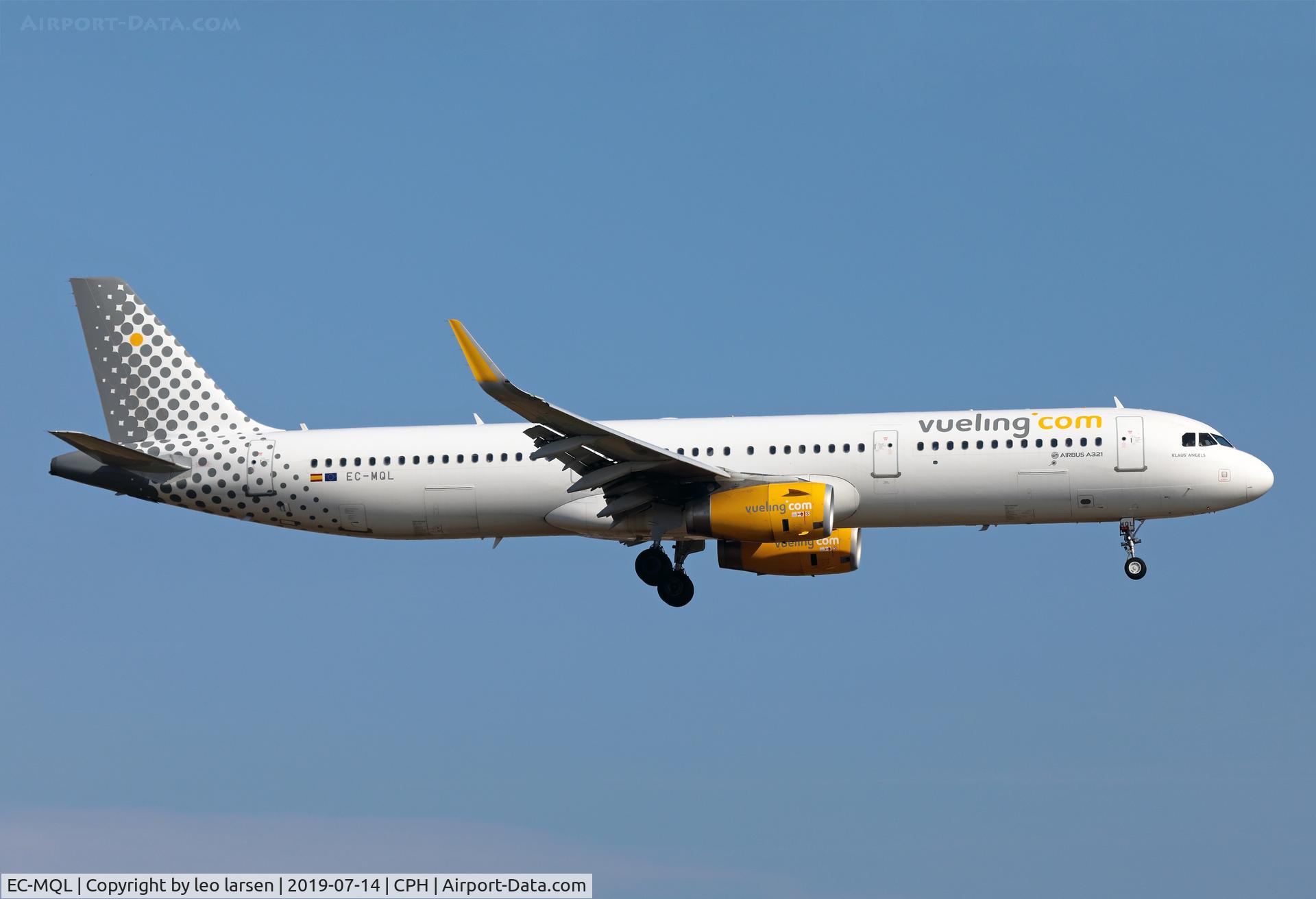 EC-MQL, 2017 Airbus A321-231 C/N 7621, Copenhagen 14.7.2019 L/D R-22L