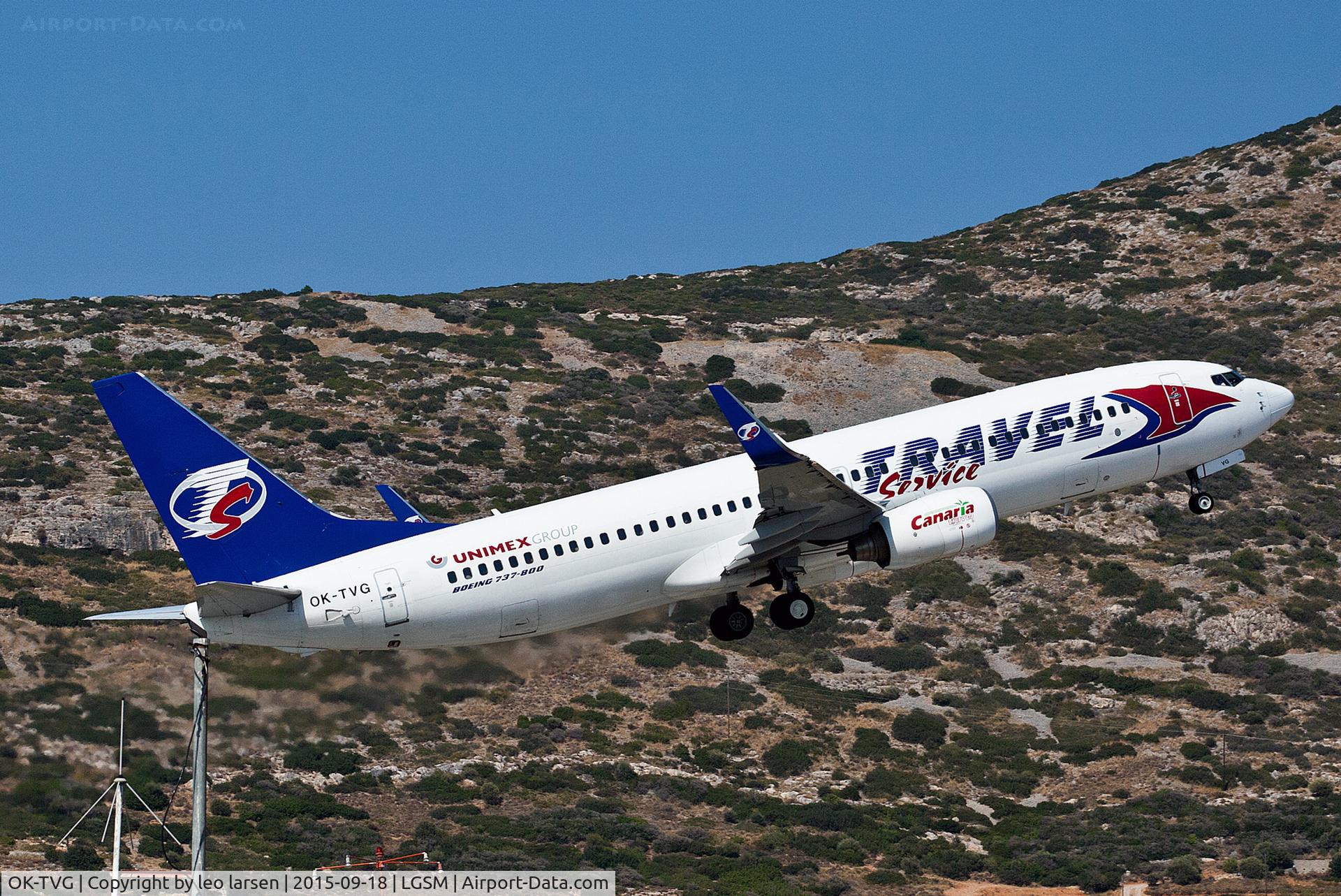 OK-TVG, 2007 Boeing 737-8Q8 C/N 30719, Samos 18.9.2015