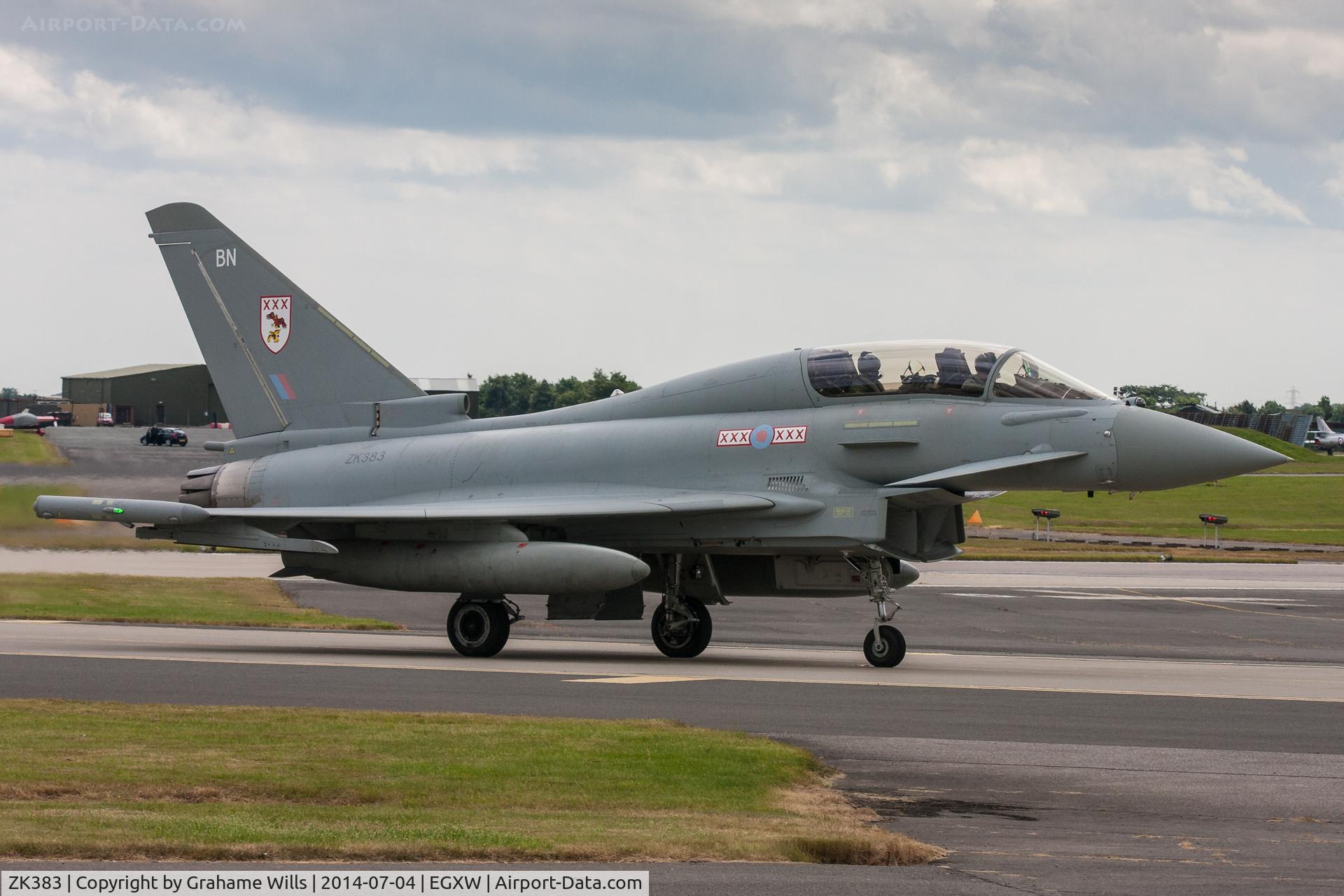 ZK383, 2013 Eurofighter EF-2000 Typhoon T.3 C/N BT028/393, Eurofighter Typhoon T3 ZK383/BN 29 [Reserve] Sqd RAF, Waddington 4/7/14