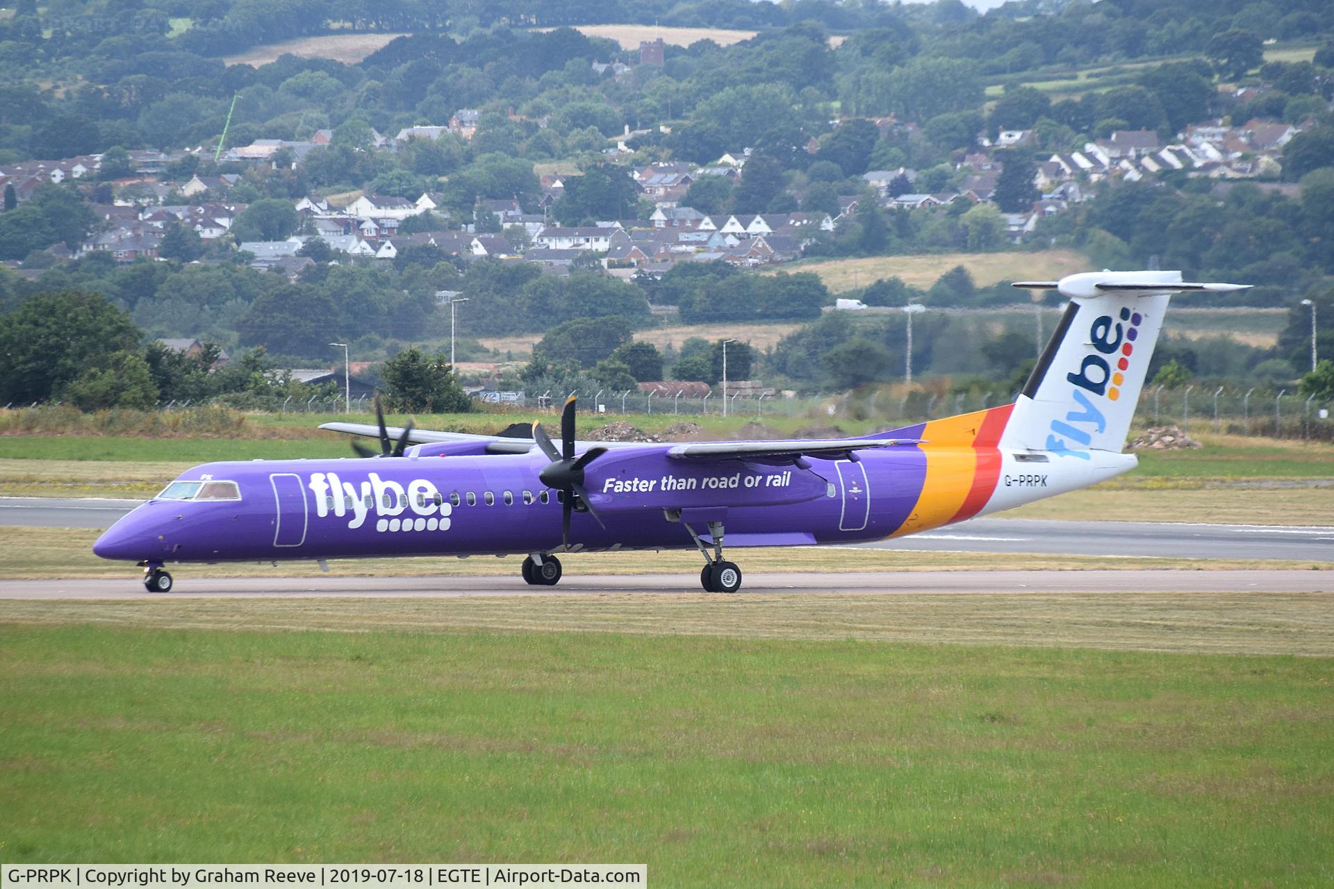 G-PRPK, 2008 Bombardier DHC-8-402 Dash 8 C/N 4203, Just landed at Exeter.