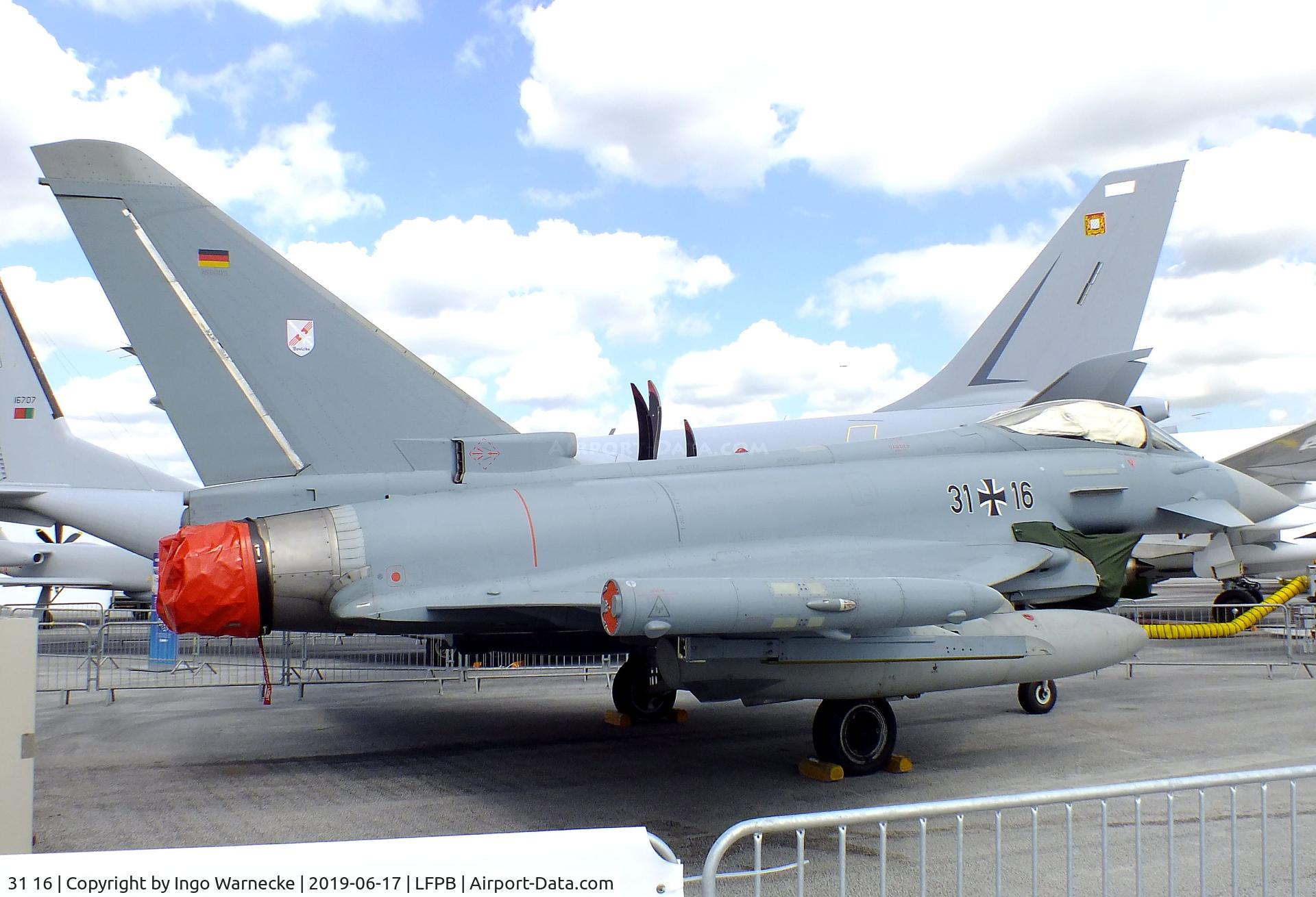 31 16, Eurofighter EF-2000 Typhoon S C/N AS009, Eurofighter EF2000 of the Luftwaffe (German Air Force) at the Aerosalon 2019, Paris