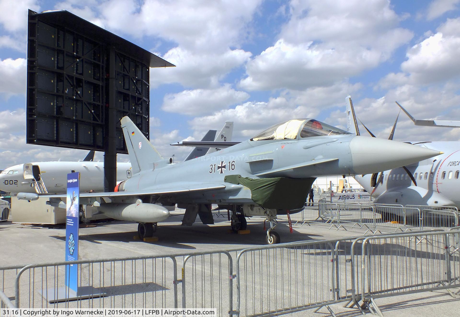 31 16, Eurofighter EF-2000 Typhoon S C/N AS009, Eurofighter EF2000 of the Luftwaffe (German Air Force) at the Aerosalon 2019, Paris