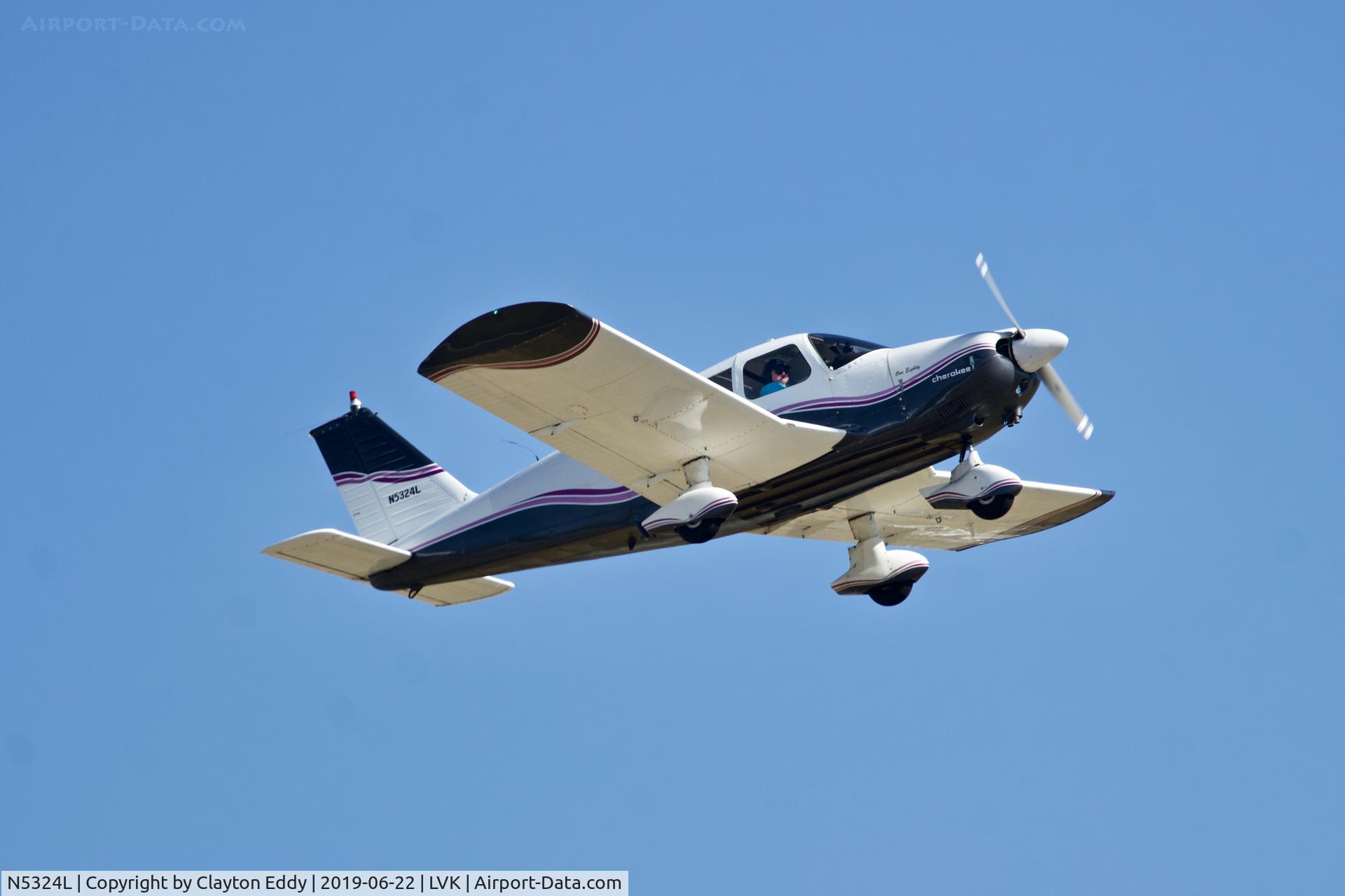 N5324L, 1968 Piper PA-28-180 C/N 28-4627, Livermore Airport California 2019.