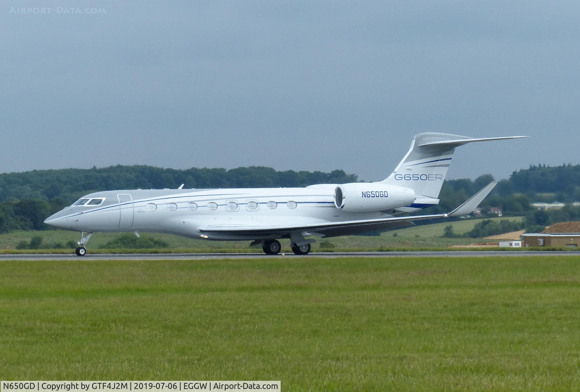 N650GD, 2018 Gulfstream G-VI (G650ER) C/N 6361, N650GD at Luton 06Jly19