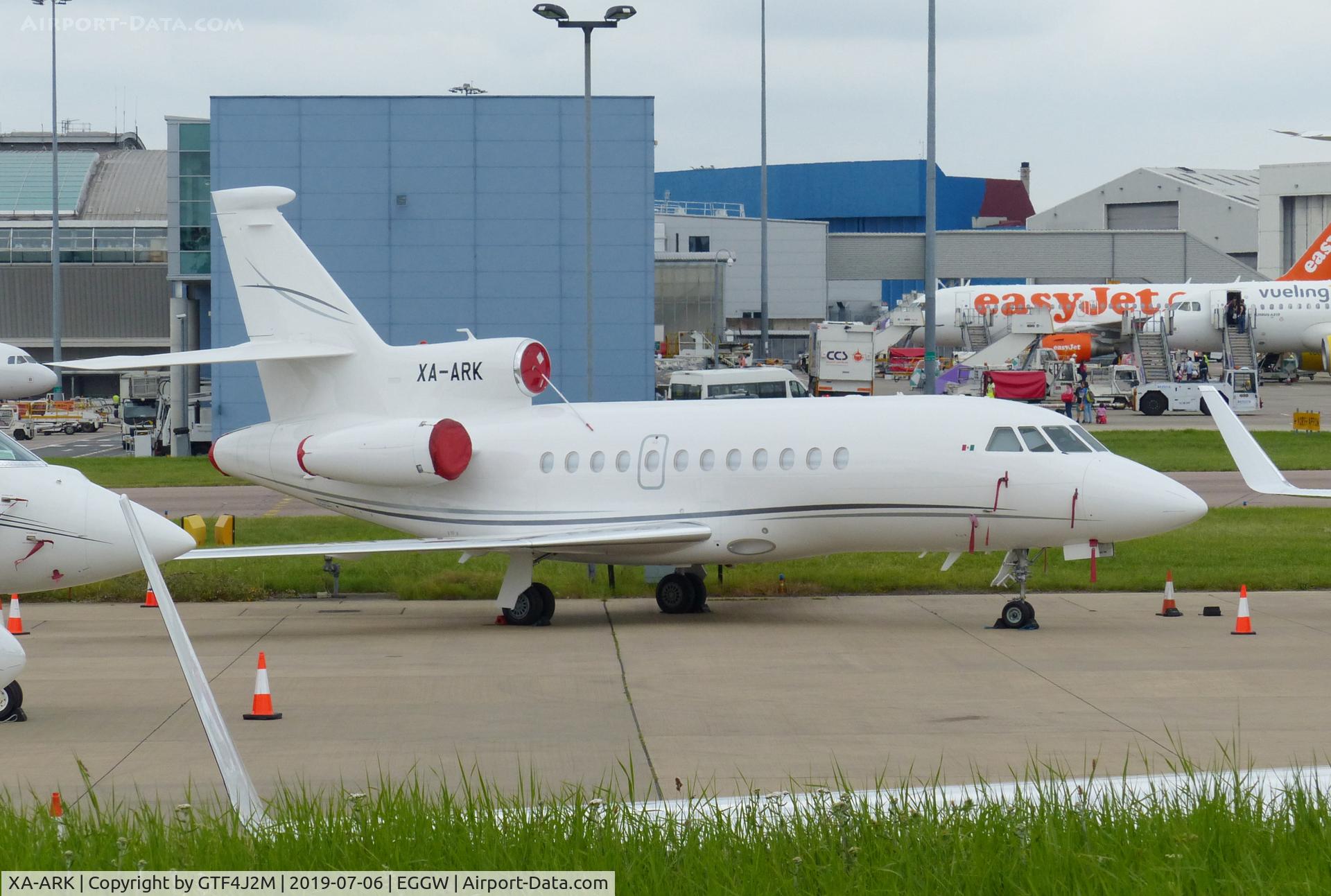 XA-ARK, 2008 Dassault Falcon 900EX C/N 213, XA-ARK at Luton 06Jly19