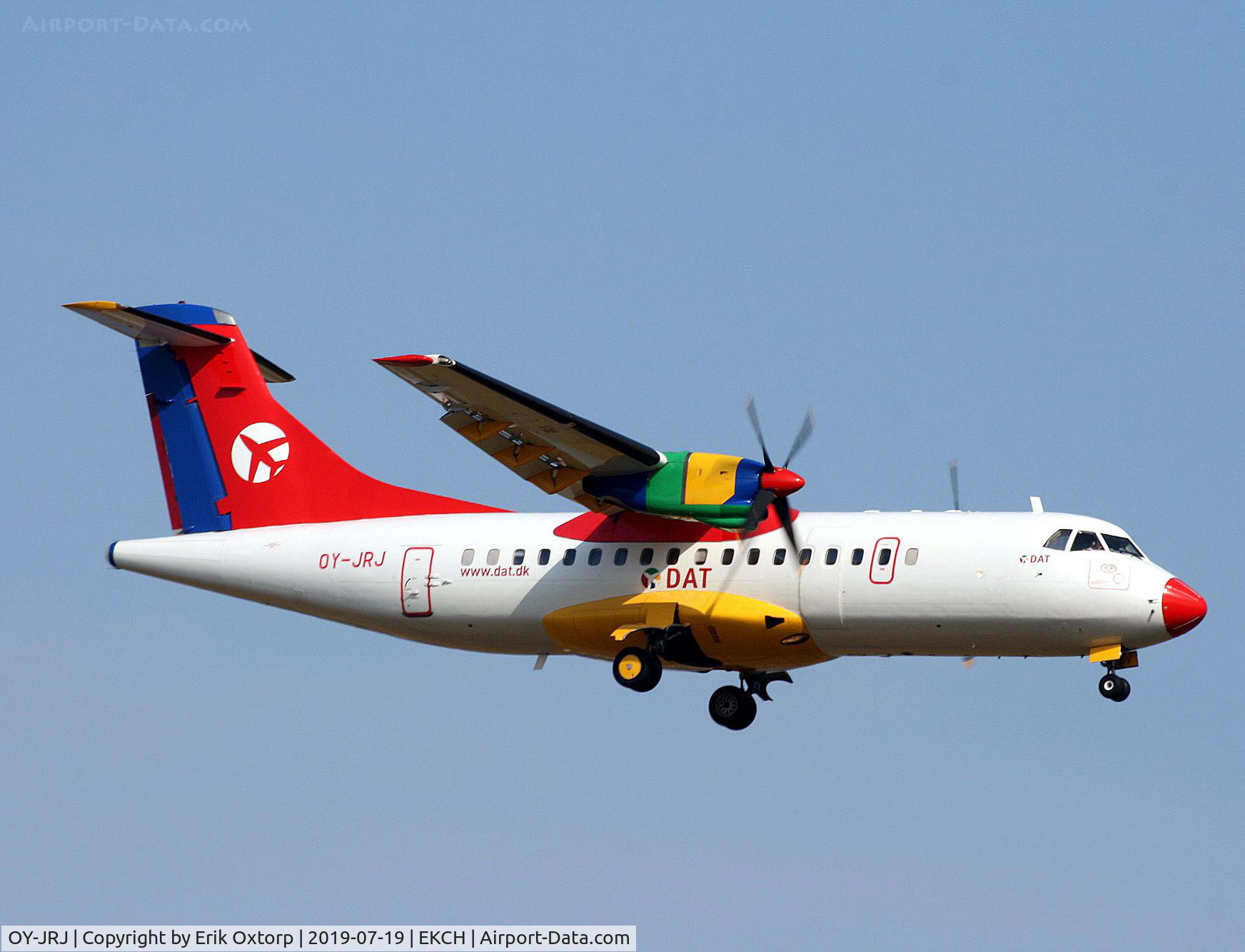 OY-JRJ, 1987 ATR 42-320 C/N 036, OY-JRJ landing rw 22L