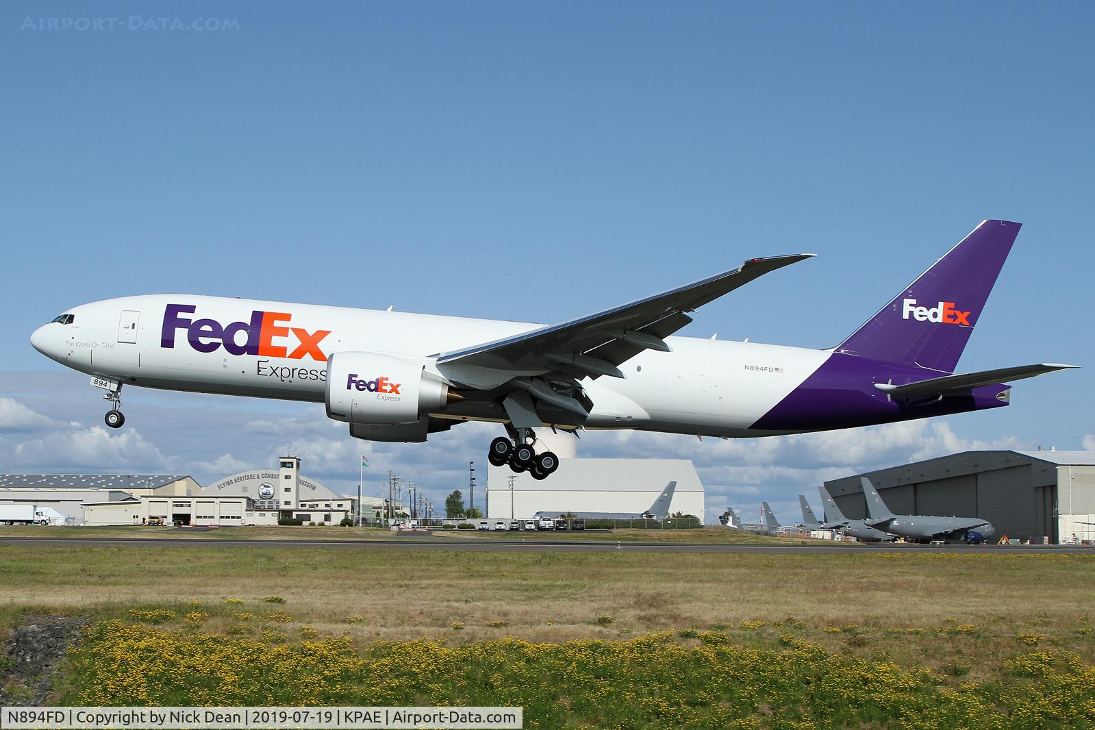 N894FD, 2019 Boeing 777-FS2 C/N 41737, PAE/KPAE Boe239 returning from a test flight to KGEG