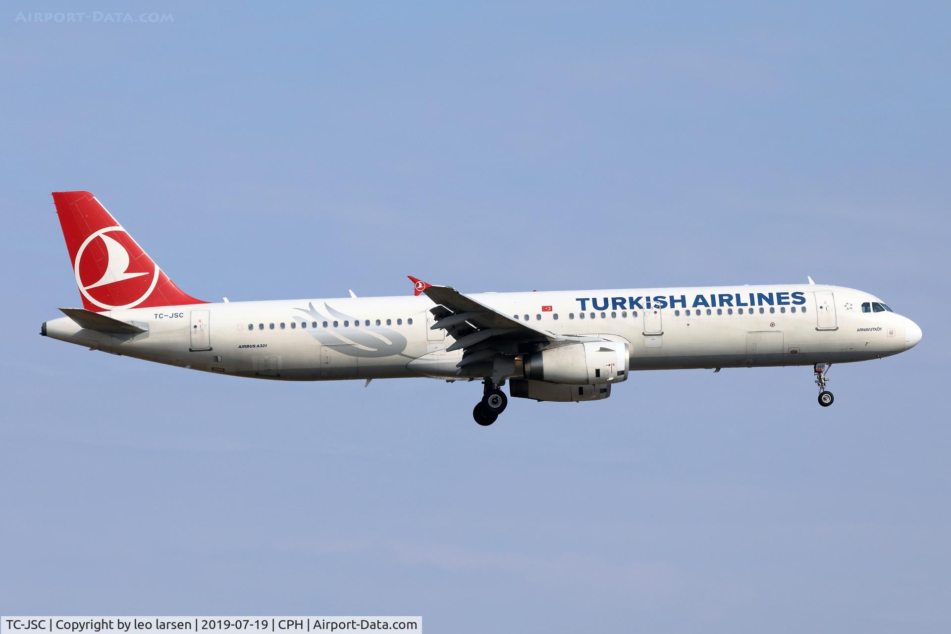 TC-JSC, 2012 Airbus A321-231 C/N 5254, Copenhagen 19.7.2019 L/D R-22L