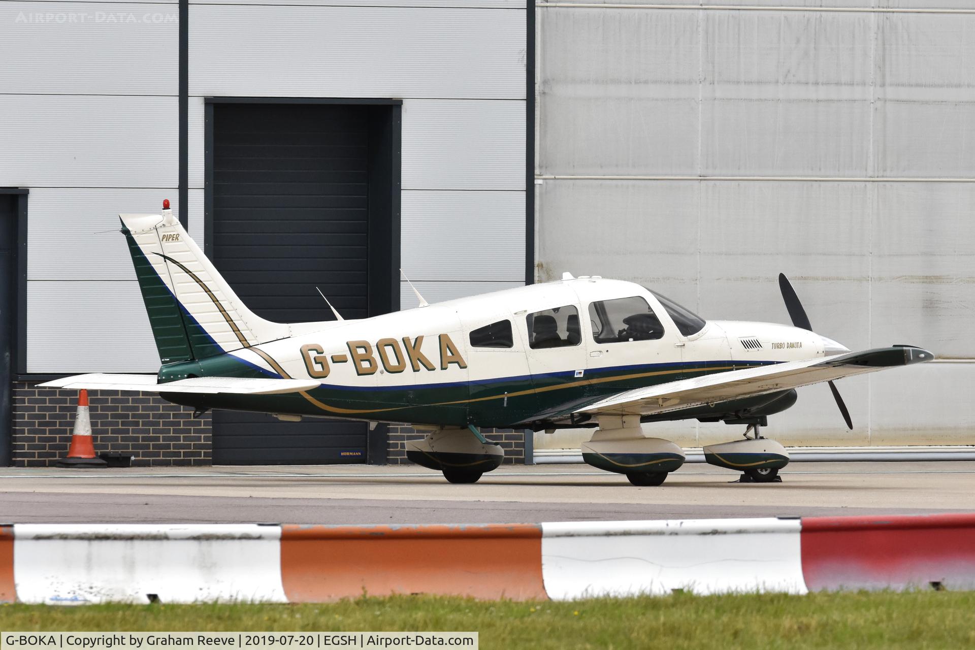 G-BOKA, 1979 Piper PA-28-201T Turbo Dakota C/N 28-7921076, Parked at Norwich.