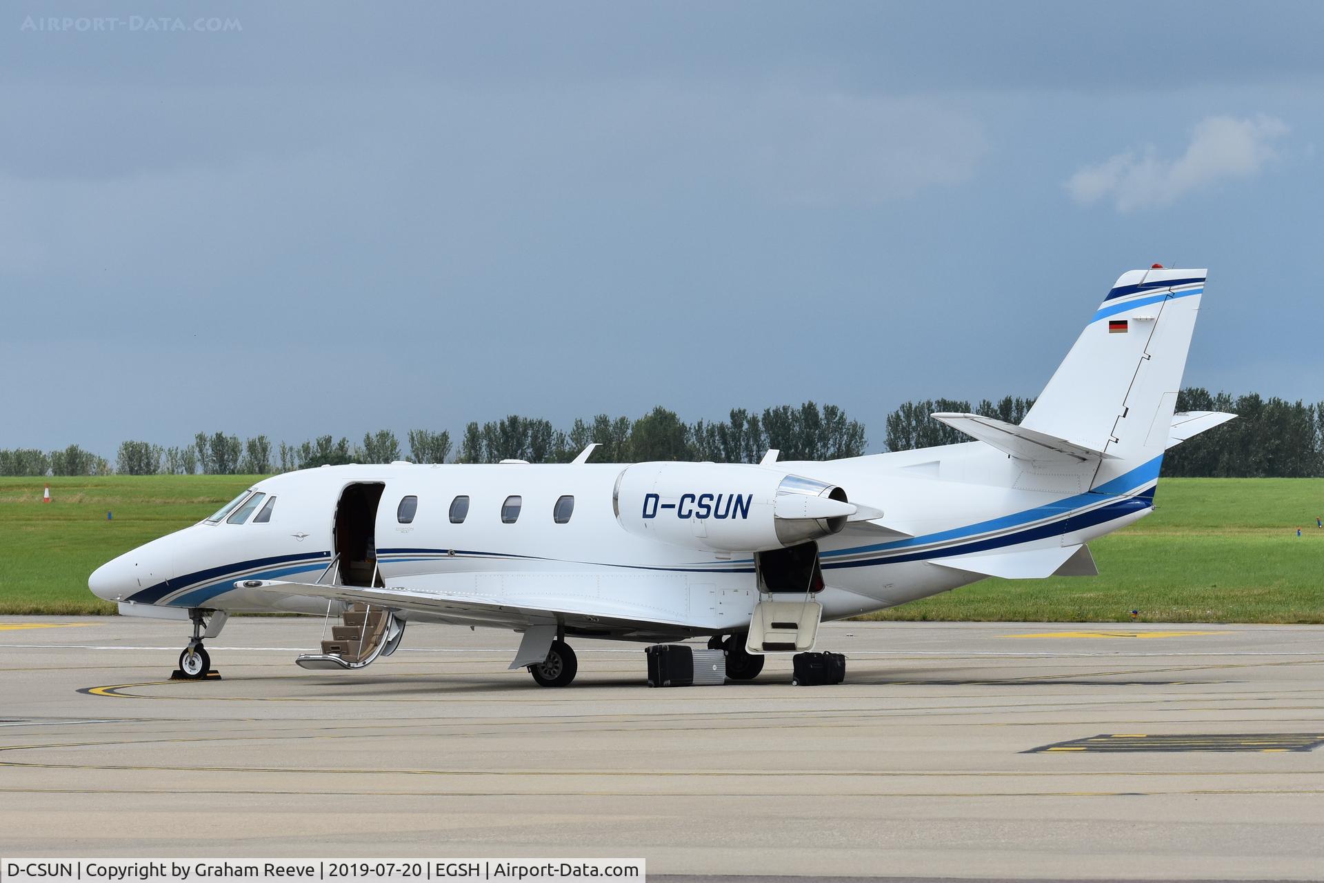 D-CSUN, 2012 Cessna 560 Citation XLS+ C/N 560-6102, Parked at Norwich.