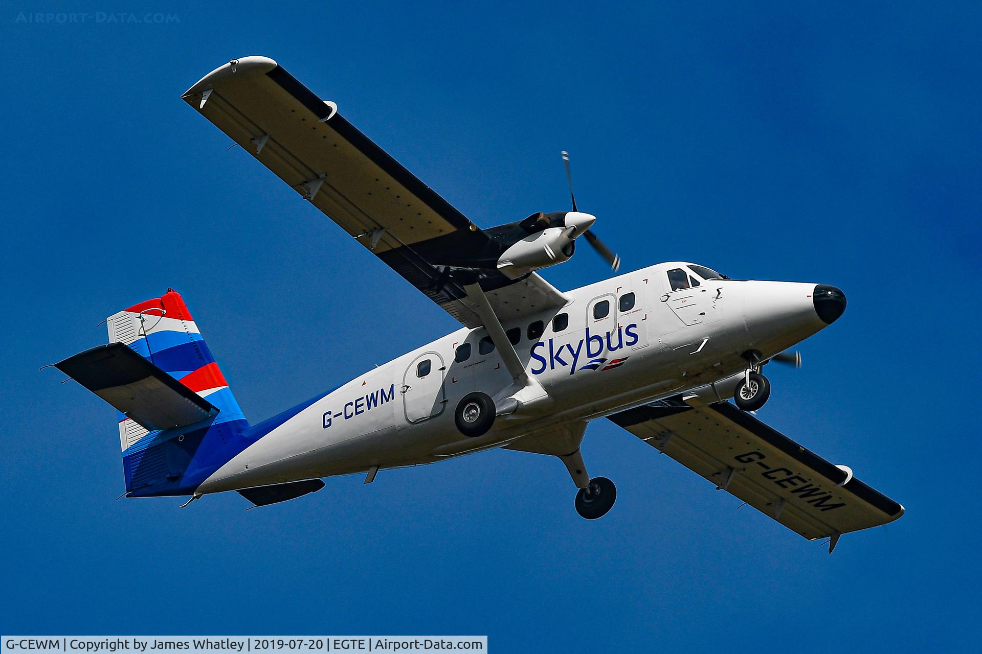 G-CEWM, 1979 De Havilland Canada DHC-6-300 Twin Otter C/N 656, Just taken off from Exeter airport
