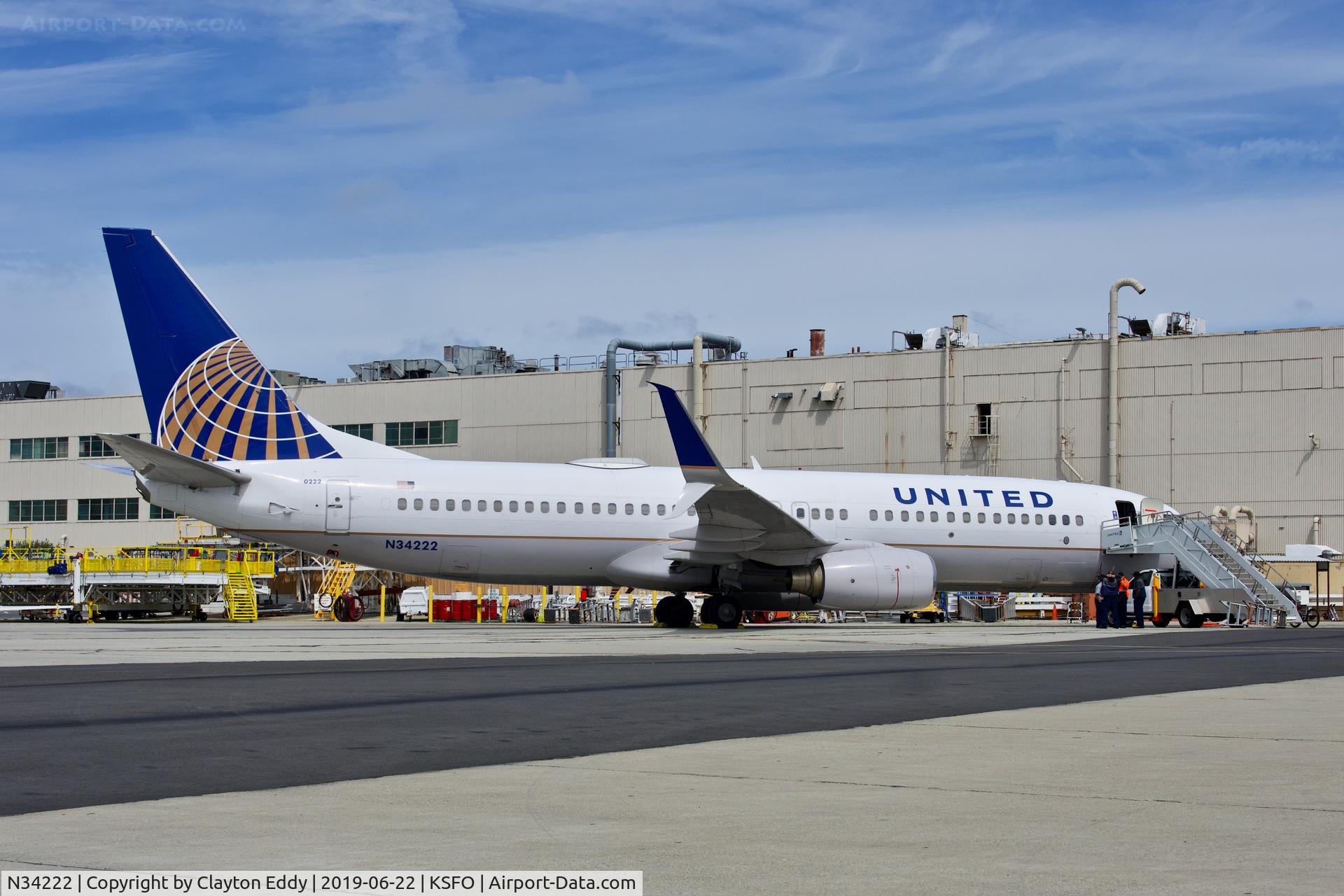 N34222, 1998 Boeing 737-824 C/N 28931, SFO 2019.