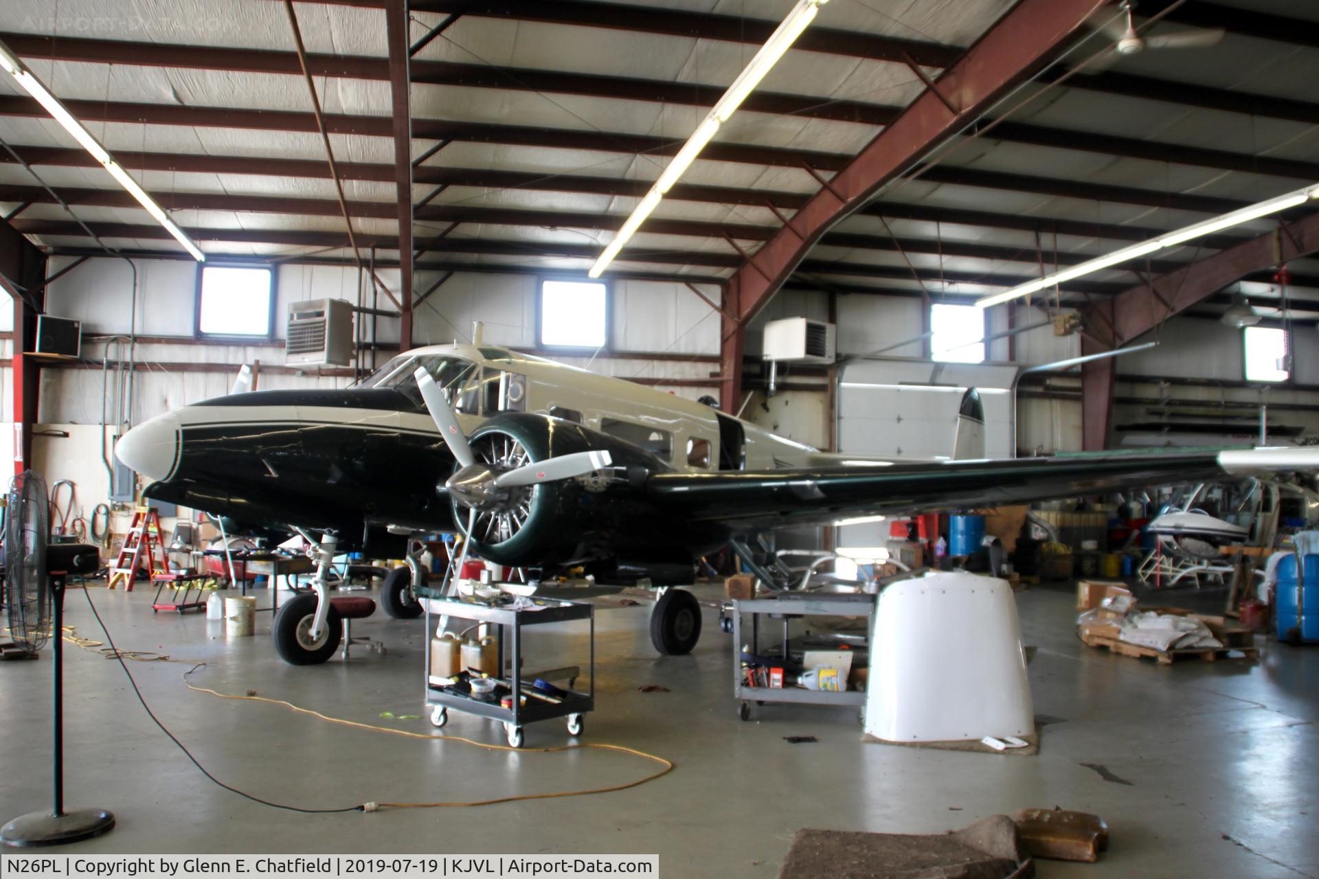 N26PL, 1964 Beech H-18 Tri-Gear C/N BA-679, At Black Hawk Aircraft Maintenance