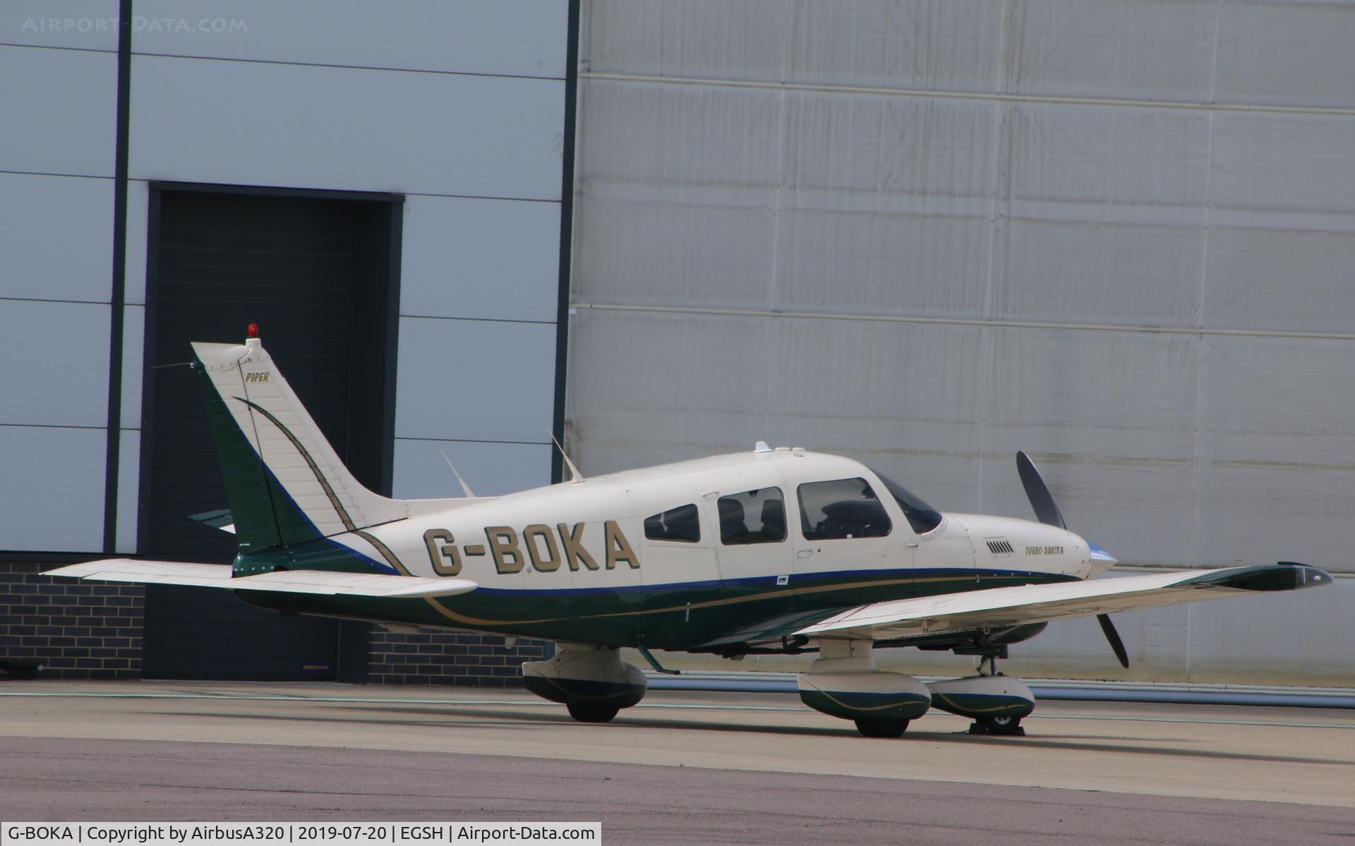 G-BOKA, 1979 Piper PA-28-201T Turbo Dakota C/N 28-7921076, Parked at Norich