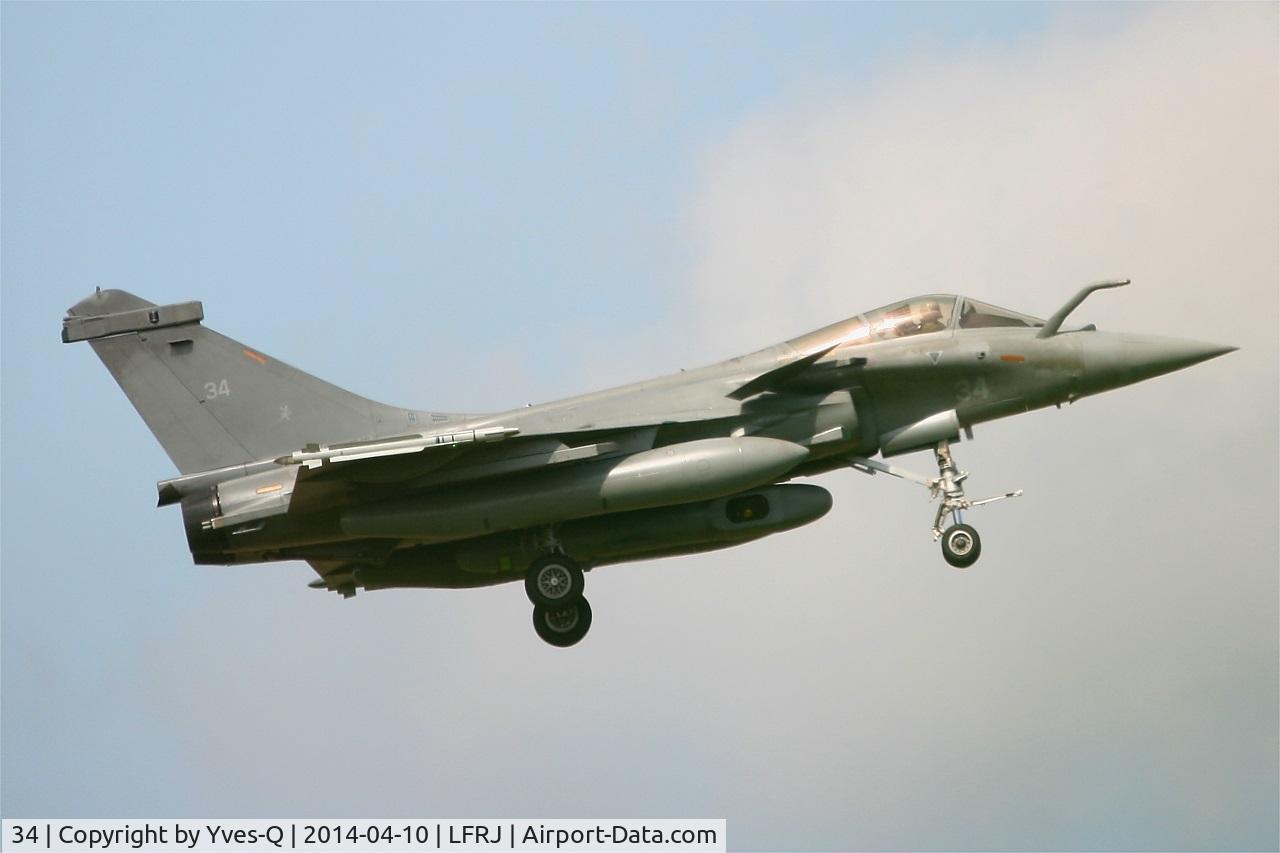34, Dassault Rafale M C/N 34, Dassault Rafale M, On final rwy 08, Landivisiau Naval Air Base (LFRJ)