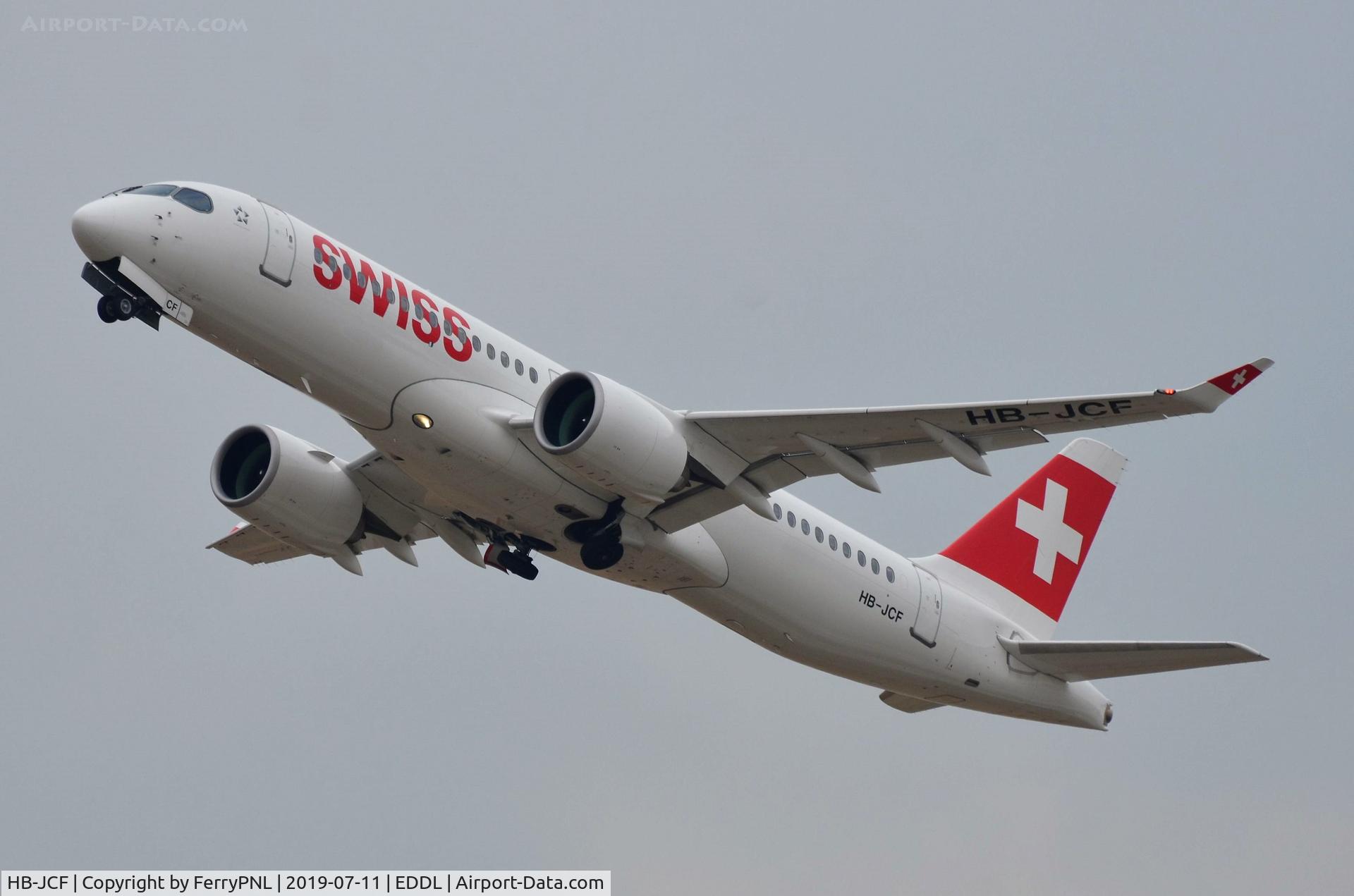 HB-JCF, 2017 Bombardier CSeries CS300 (BD-500-1A11) C/N 55015, Swiss CS300/A223 taking-off