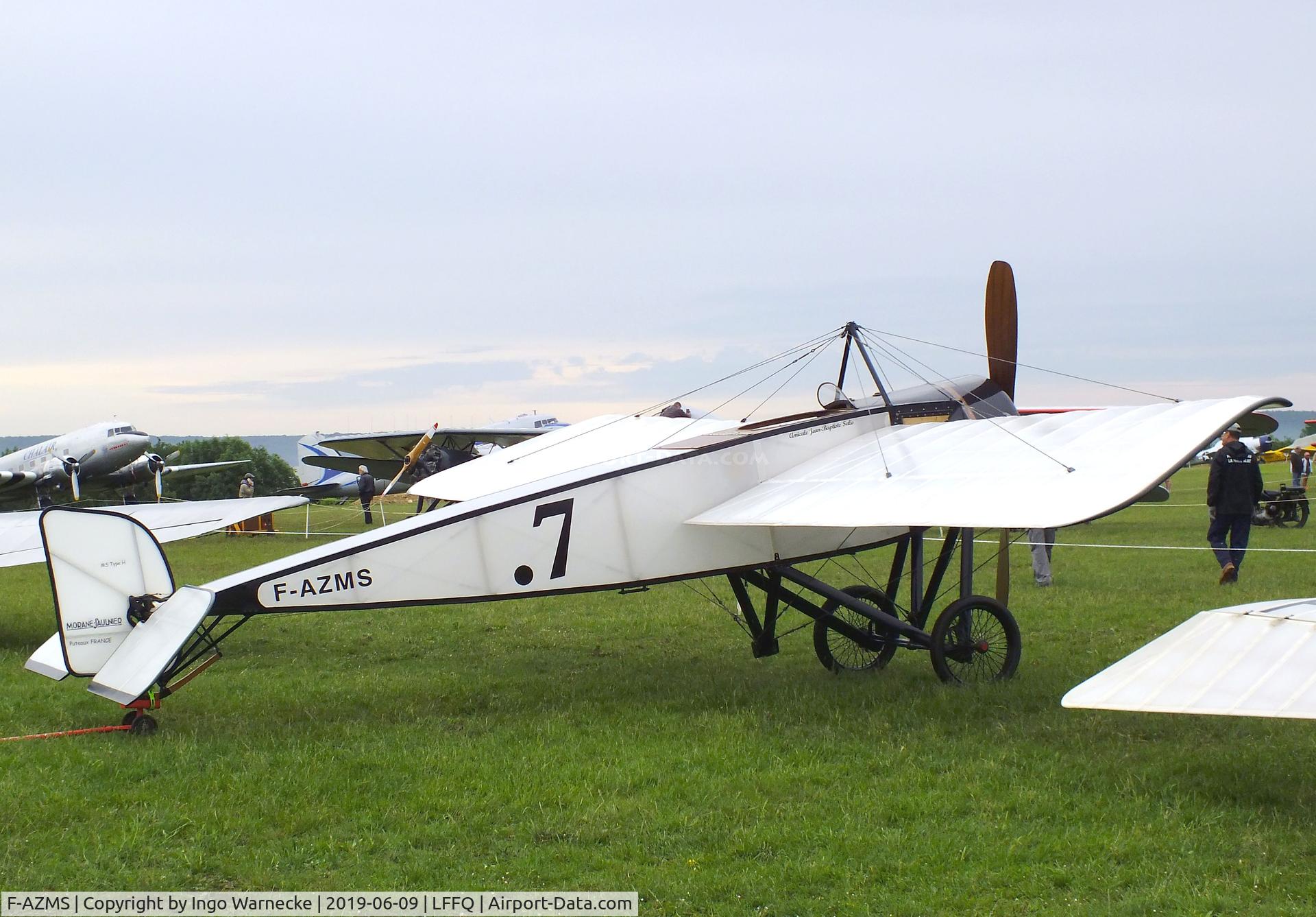 F-AZMS, Morane-Saulnier Type H13 Replica C/N SAMS 22.01, Morane-Saulnier Type H13 replica at the meeting aerien 2019, La-Ferte-Alais