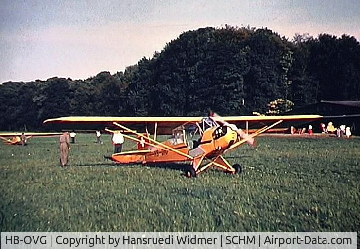 HB-OVG, 1942 Piper L-4J Grasshopper (J3C-65D) C/N 10244, Vy old foto. Segelfluggruppe Schaffhausen