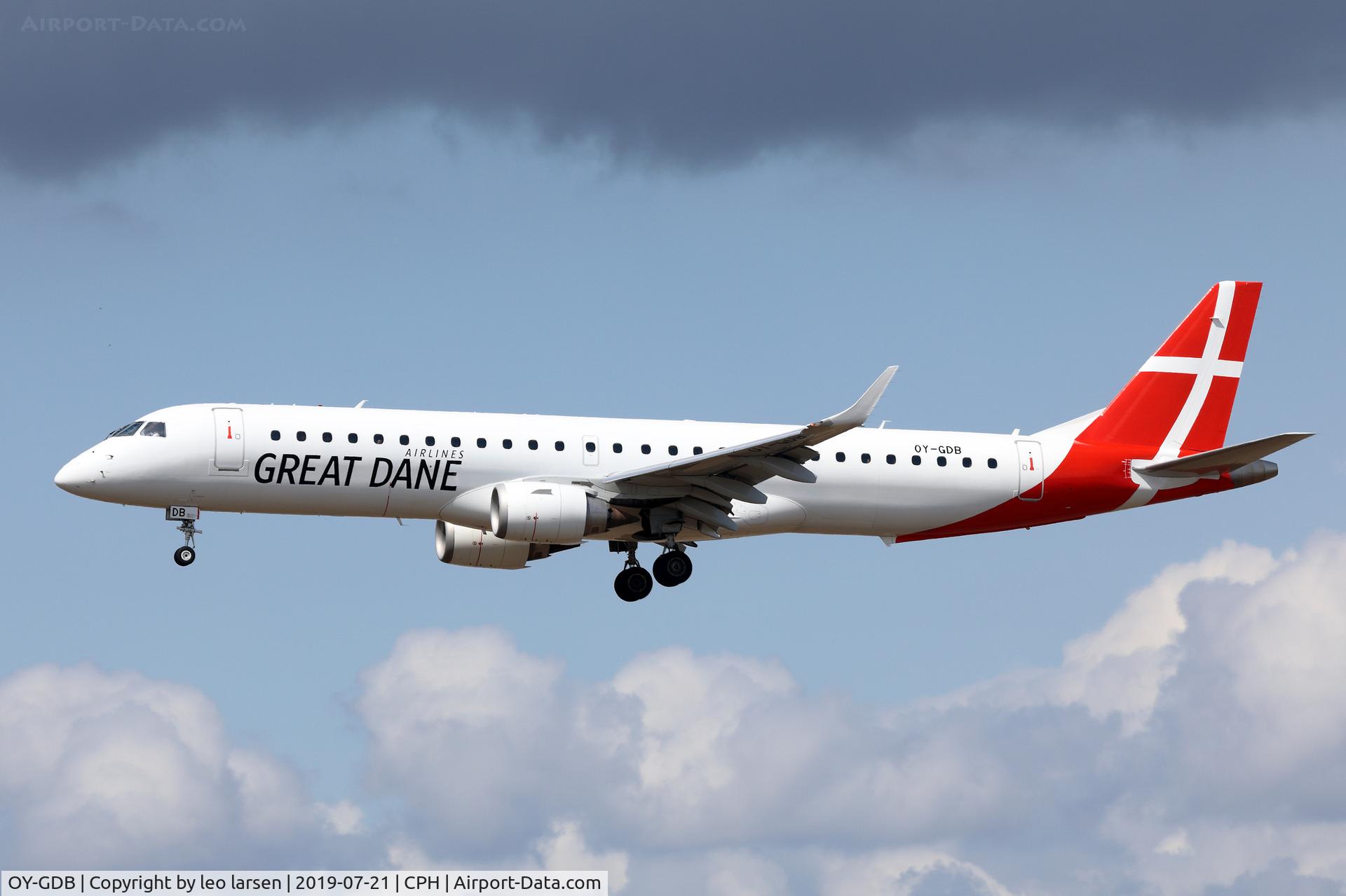 OY-GDB, 2008 Embraer 195LR (ERJ-190-200LR) C/N 19000184, Copenhagen 21.7.2019 L/D R-22L