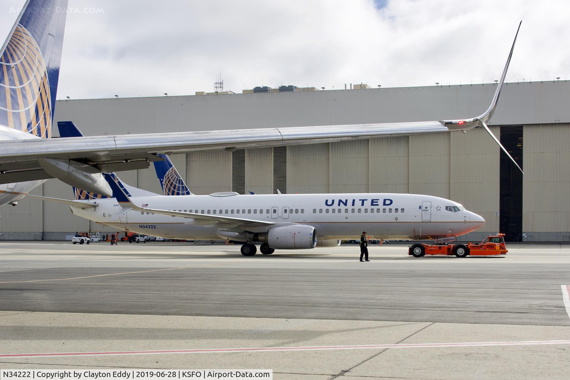 N34222, 1998 Boeing 737-824 C/N 28931, SFO 2019.
