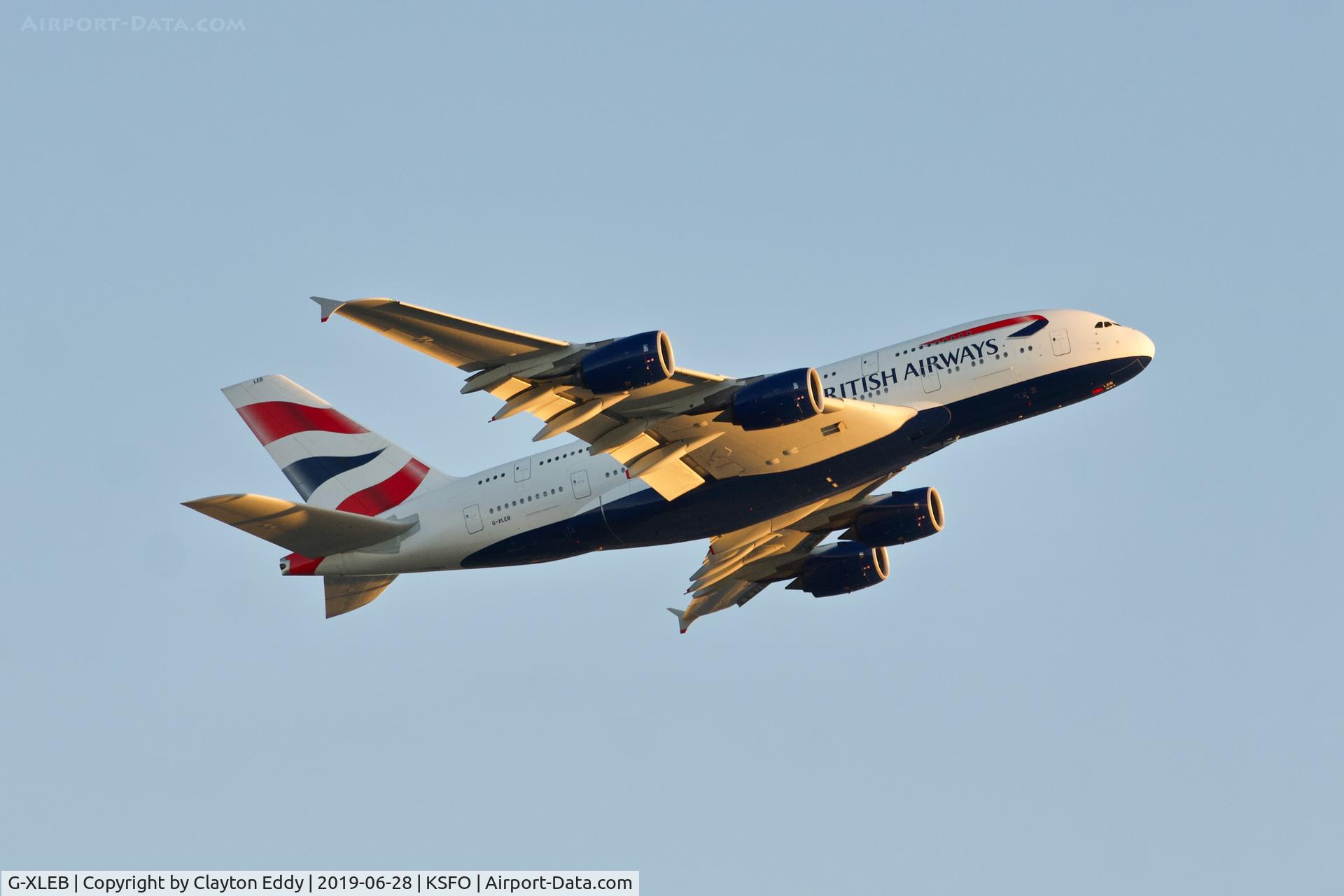 G-XLEB, 2013 Airbus A380-841 C/N 121, SFO 2019.