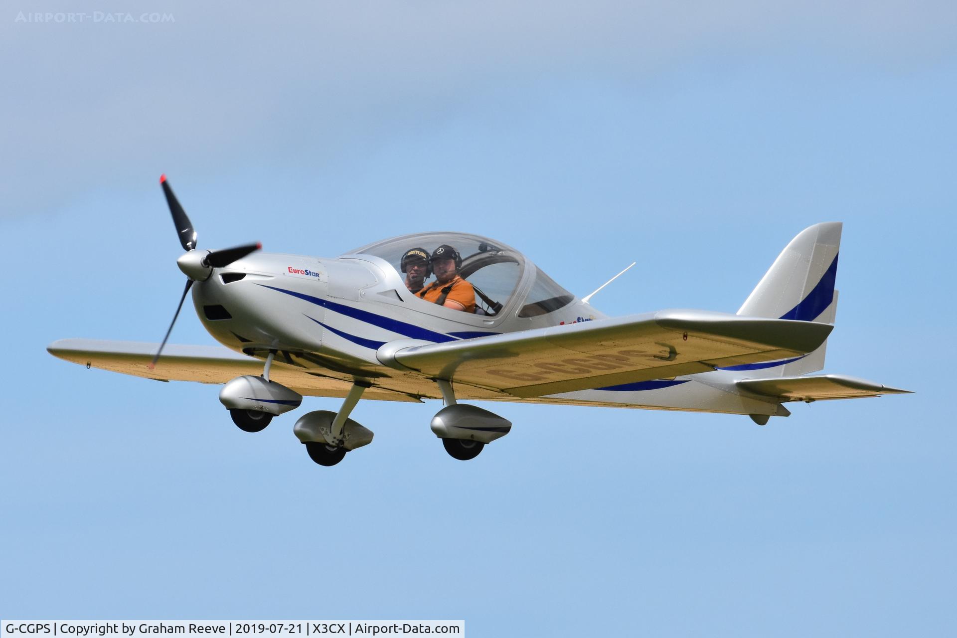 G-CGPS, 2010 Aerotechnik EV-97 Eurostar SL C/N LAA 315B-14987, Departing from Northrepps.
