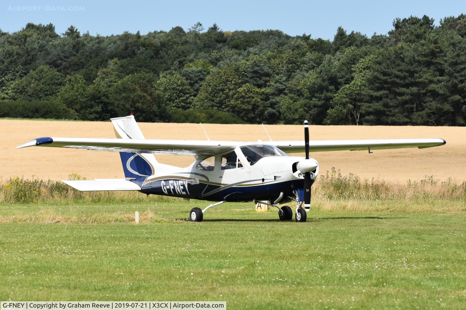 G-FNEY, 1972 Reims F177RG Cardinal RG C/N 0059, Just landed at Northrepps.