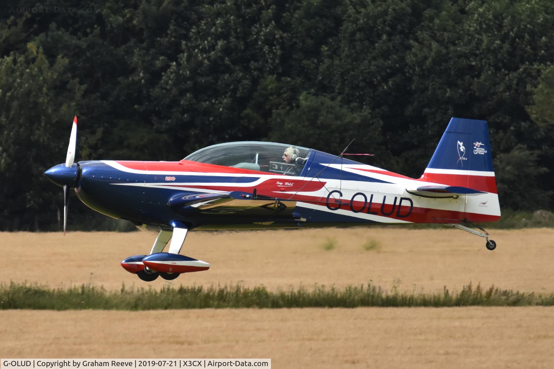 G-OLUD, 2012 Extra EA-300 C/N 1044, Departing from Northrepps.