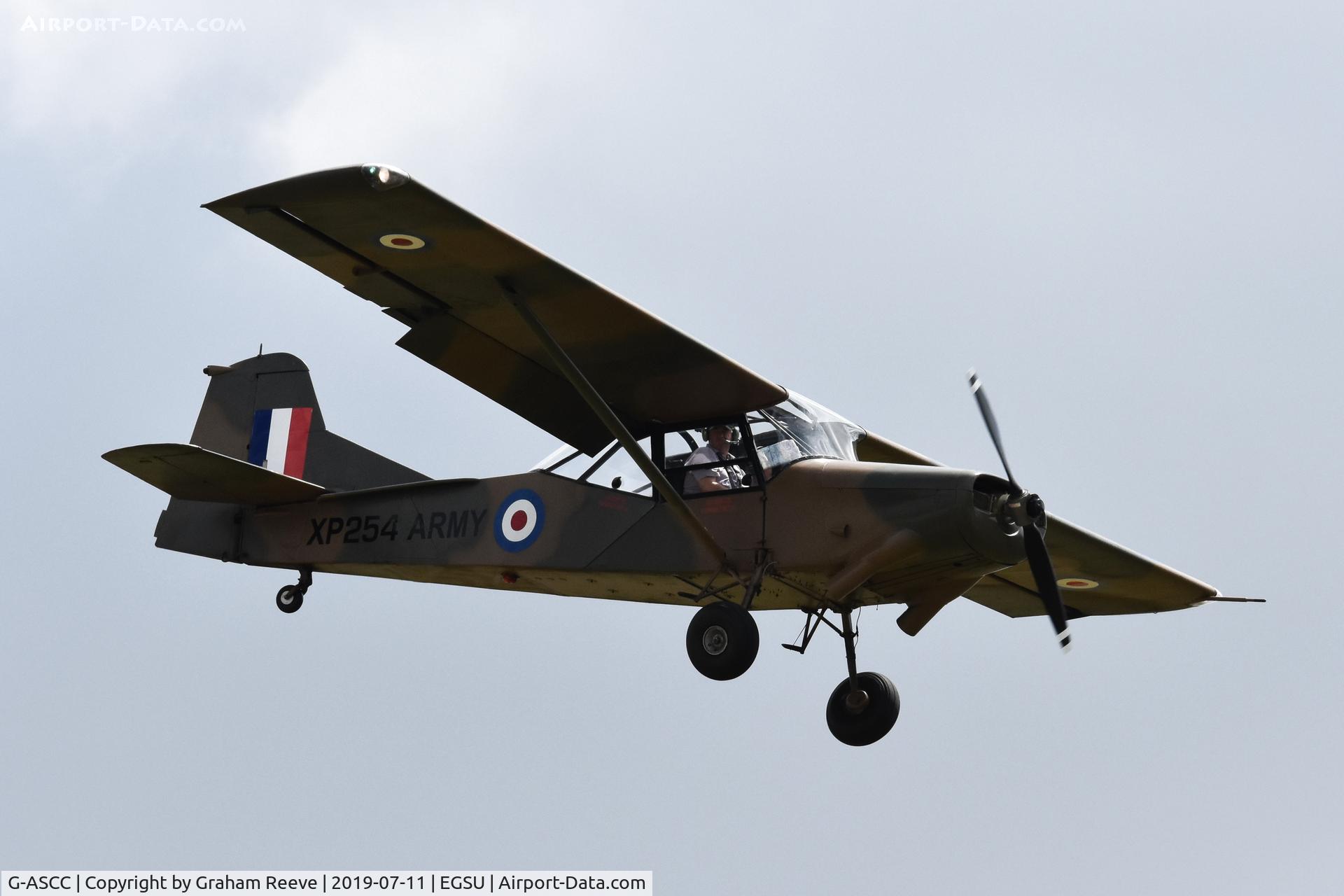 G-ASCC, 1962 Auster AOP.11 C/N B5/10/162, Landing at Duxford.