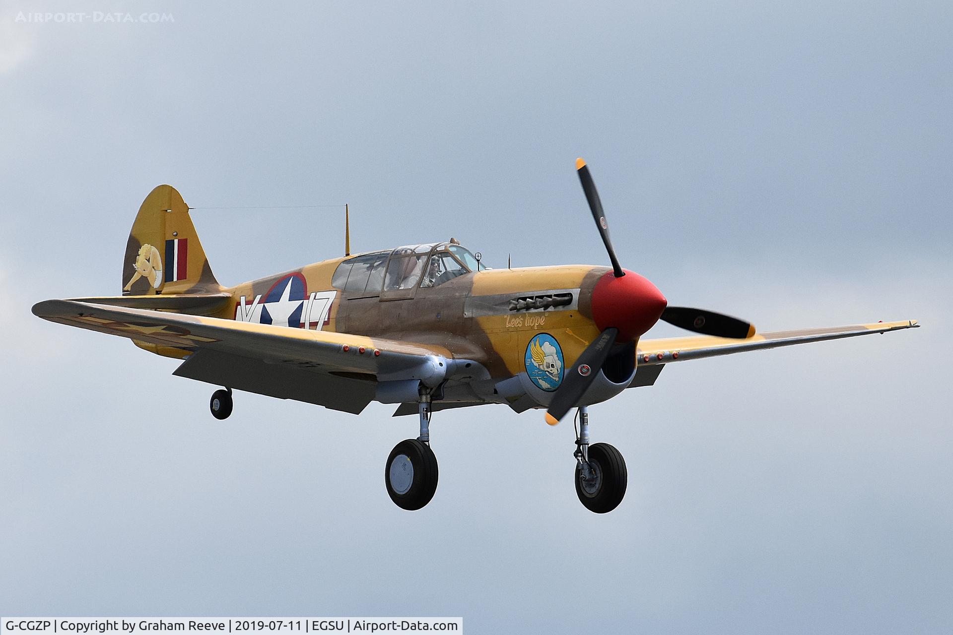 G-CGZP, 1942 Curtiss P-40F Warhawk C/N 19503, Landing at Duxford.