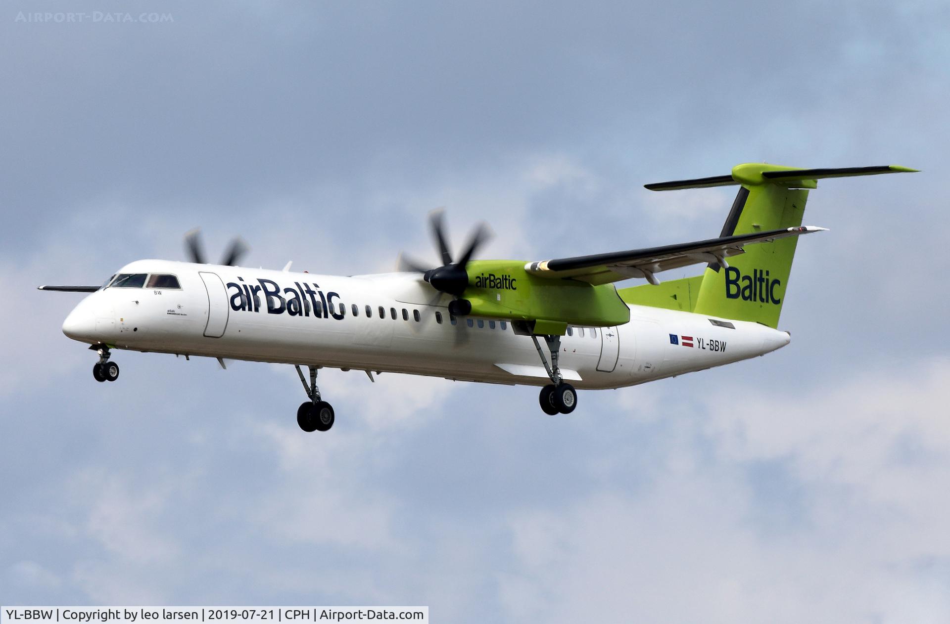 YL-BBW, 2013 De Havilland Canada DHC-8-402Q Dash 8 C/N 4448, Copenhagen 21.7.2019 final to R-22L