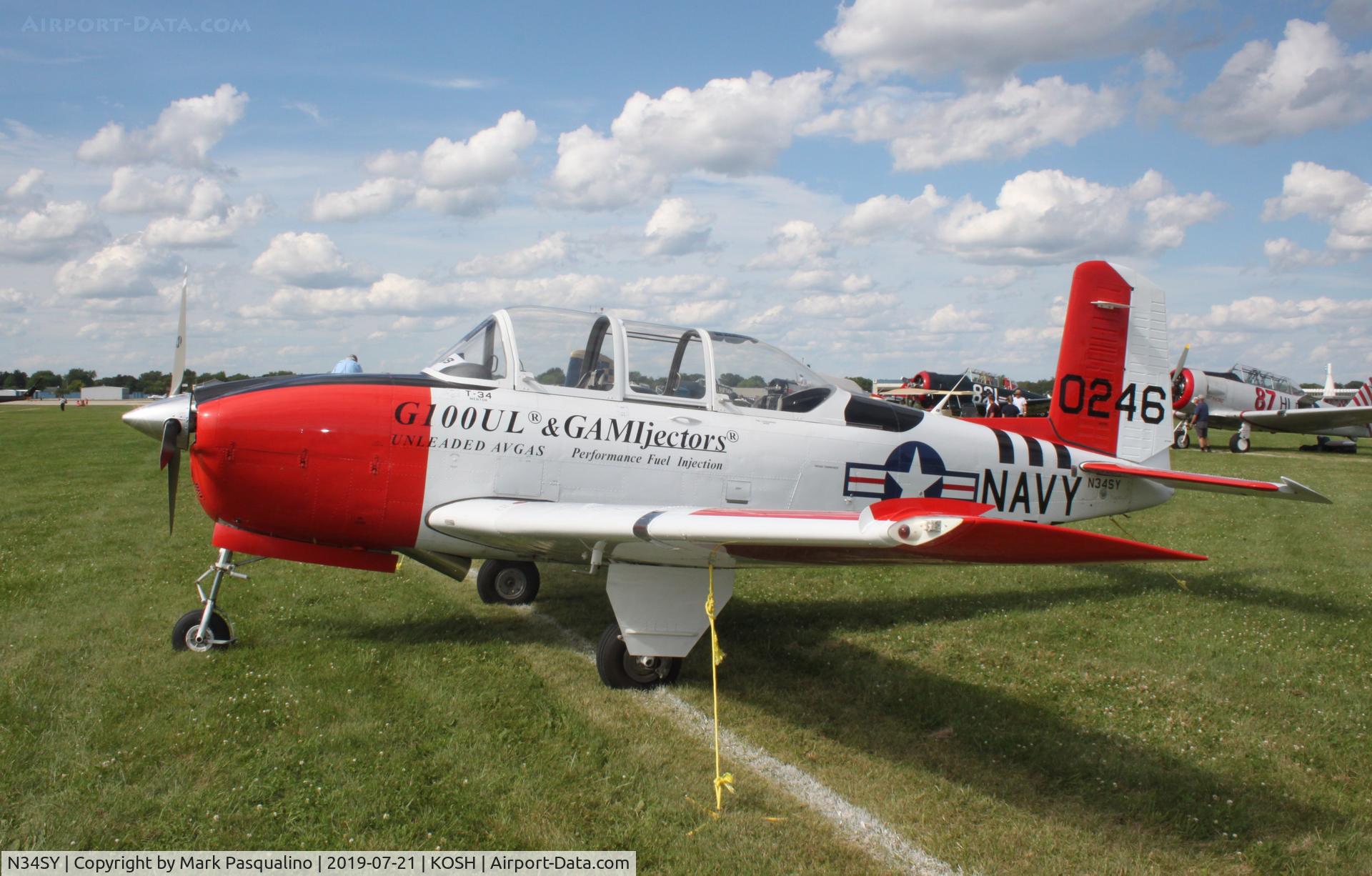 N34SY, 1956 Beech D-45 Mentor C/N BG-246, Beech T-34B