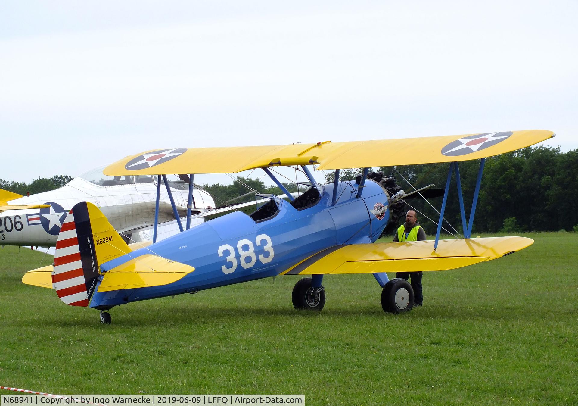 N68941, 1943 Boeing B75N1 C/N 75-8044, Boeing (Stearman) B75N1 at the meeting aerien 2019, La-Ferte-Alais
