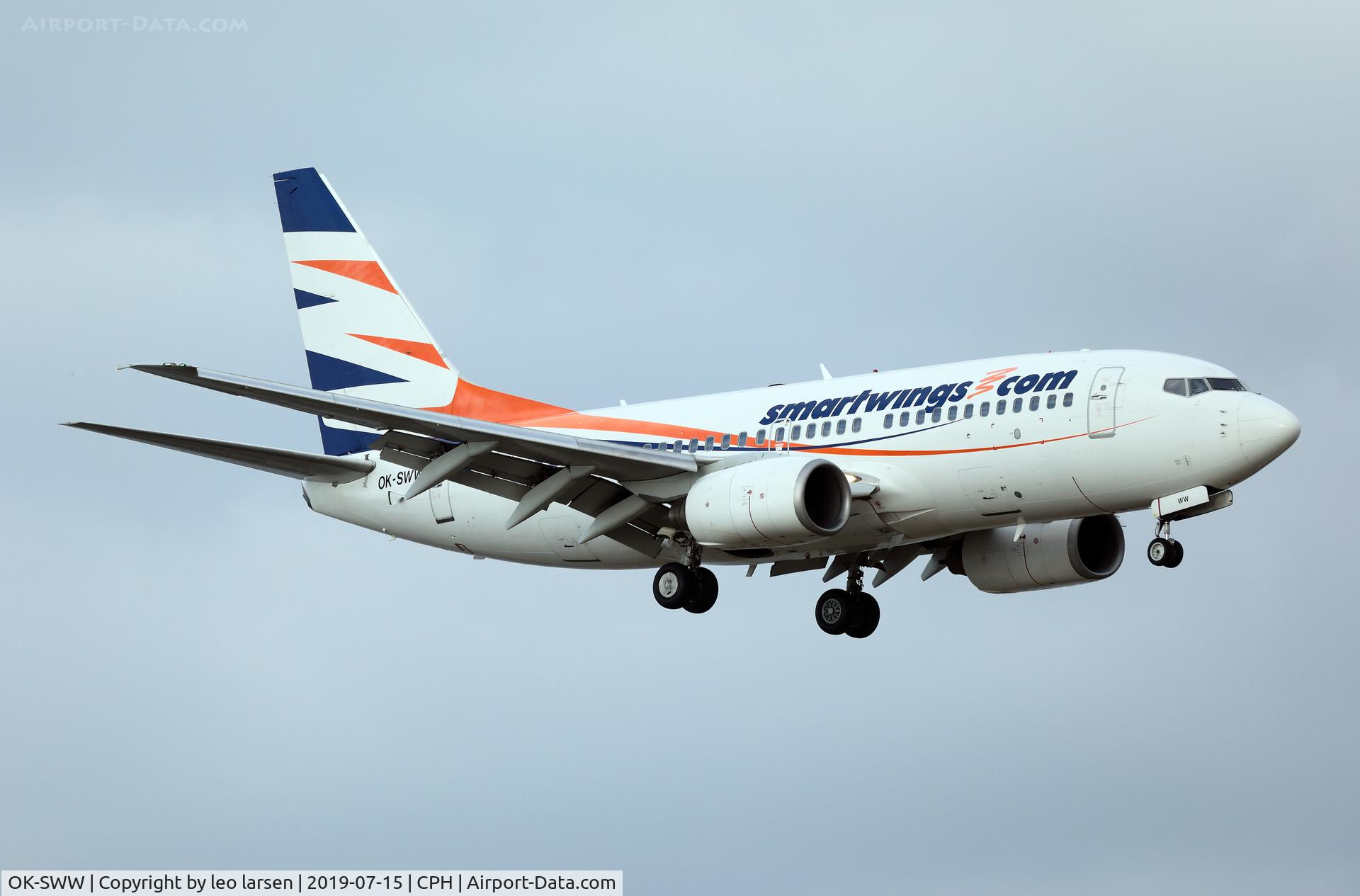 OK-SWW, 2003 Boeing 737-7Q8 C/N 28254, Copenhagen 15.7.2019 final to R-22L