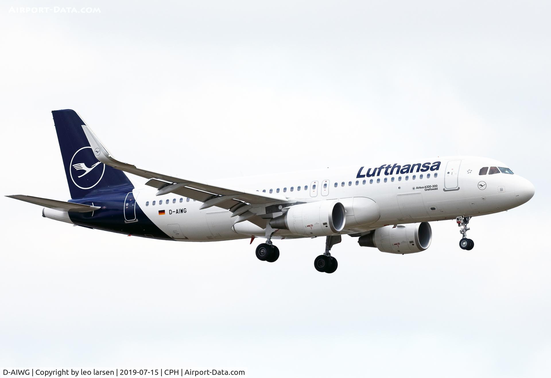 D-AIWG, 2019 Airbus A320-214 C/N 8902, Copenhagen 15.7.2019 final to R-22L