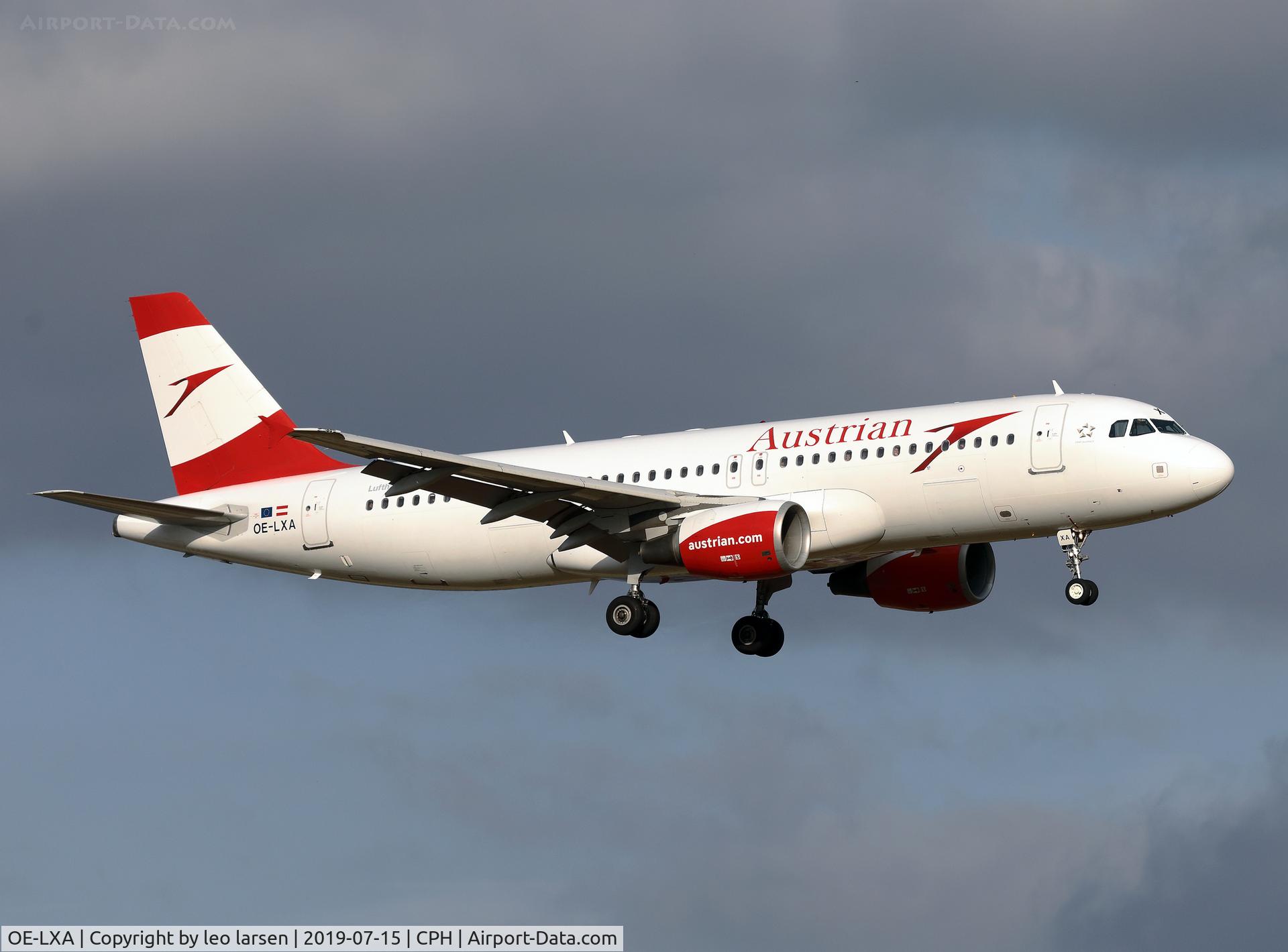 OE-LXA, 2007 Airbus A320-216 C/N 3295, Copenhagen 15.7.2019 final to R-22L