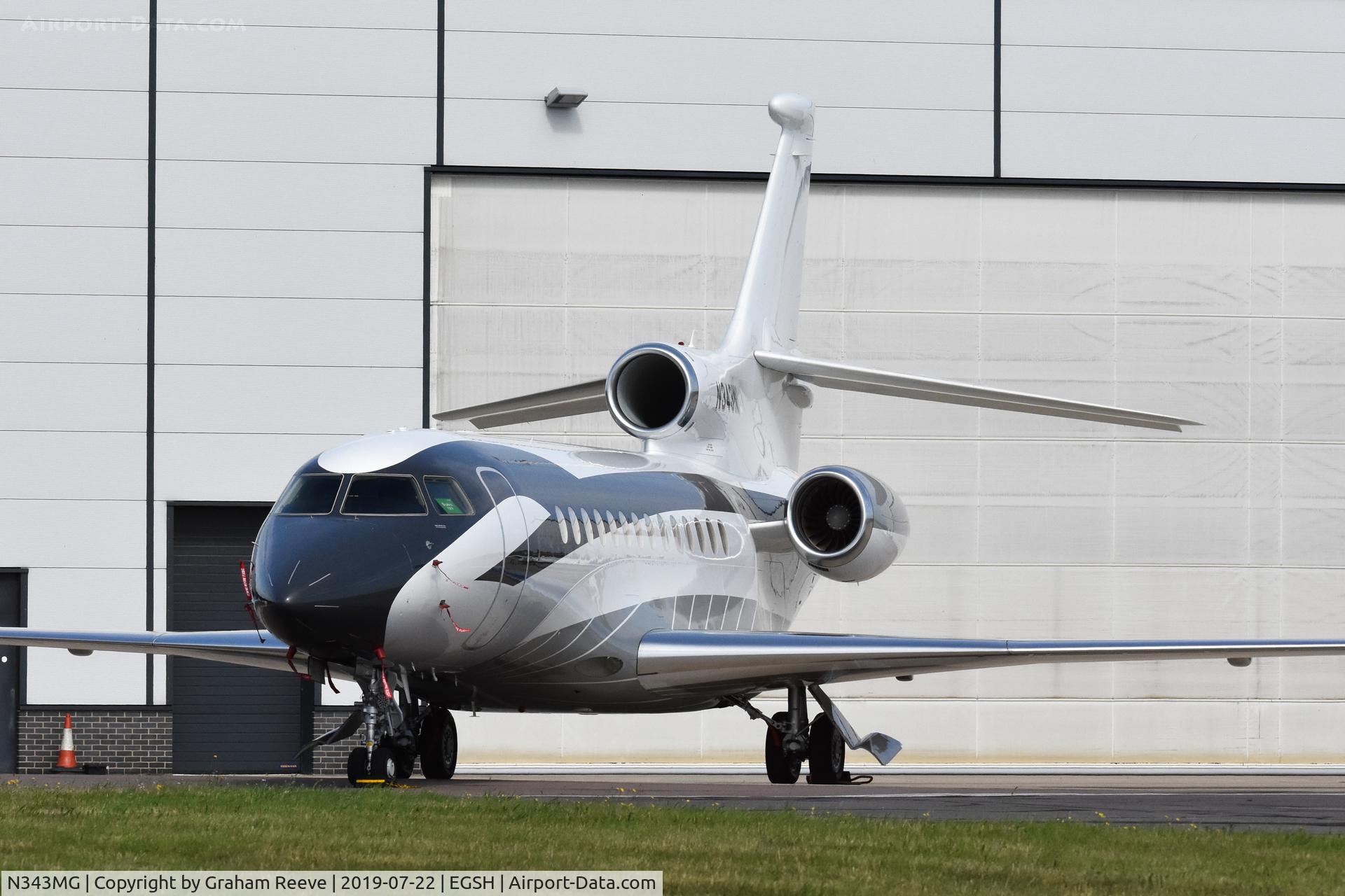 N343MG, 2007 Dassault Falcon 900EX C/N 193, Parked at Norwich.