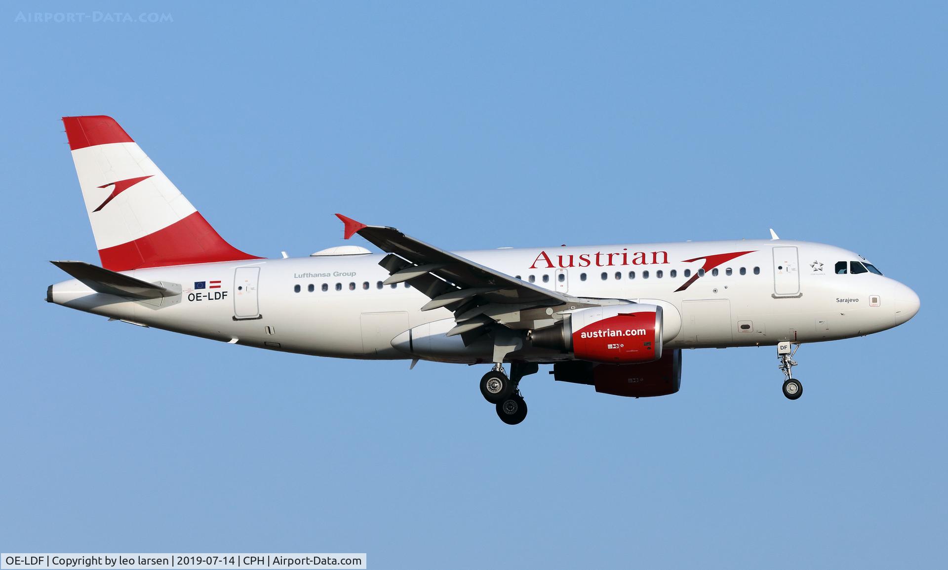 OE-LDF, 2005 Airbus A319-112 C/N 2547, Copenhagen 14.7.2019 final to R-22L