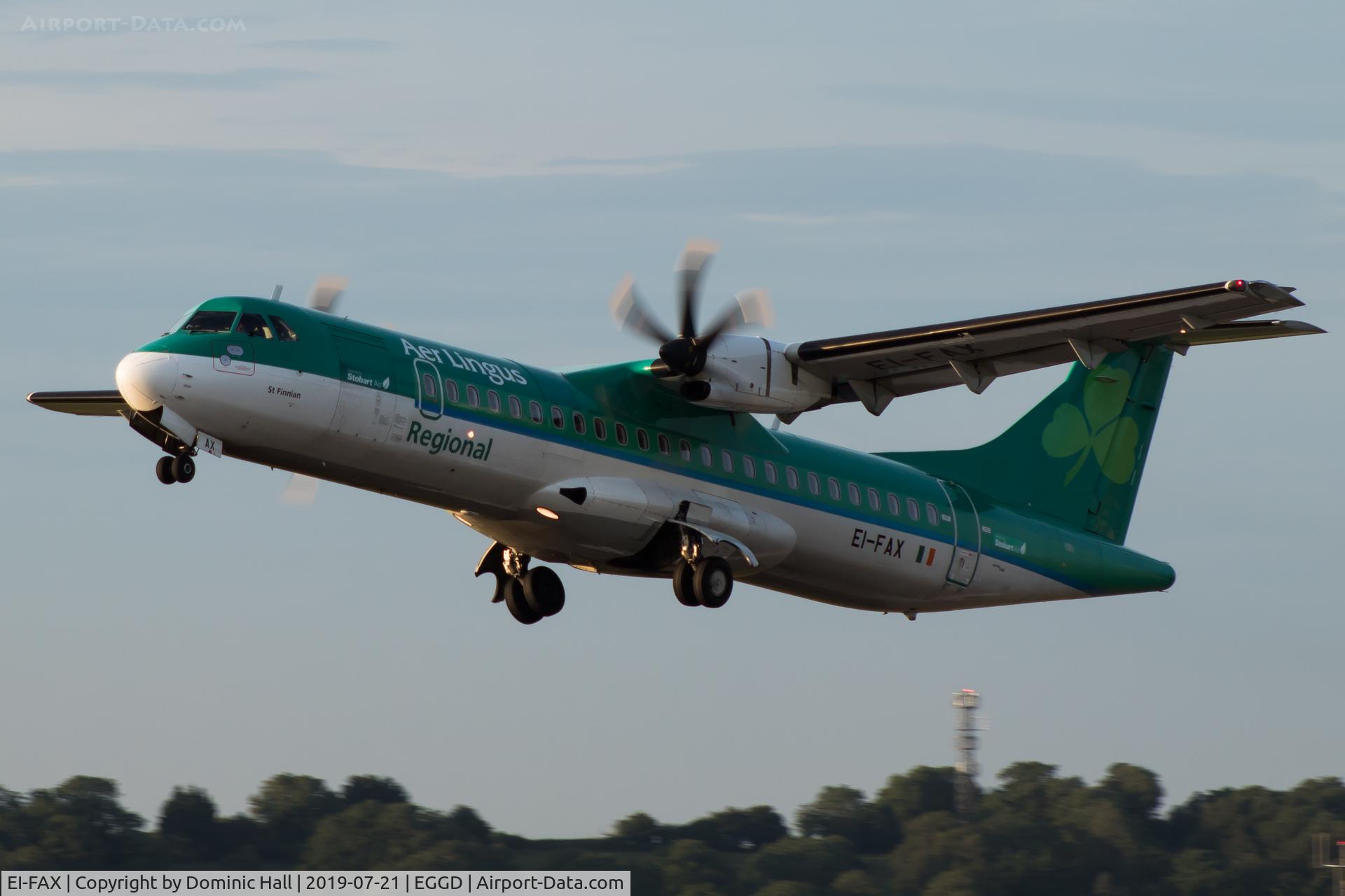 EI-FAX, 2013 ATR 72-600 (72-212A) C/N 1129, Departing RWY 27