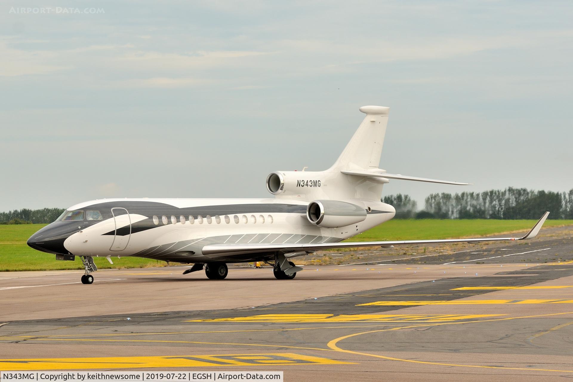 N343MG, 2007 Dassault Falcon 900EX C/N 193, Arriving at Norwich from Westhampton Beach, New York.