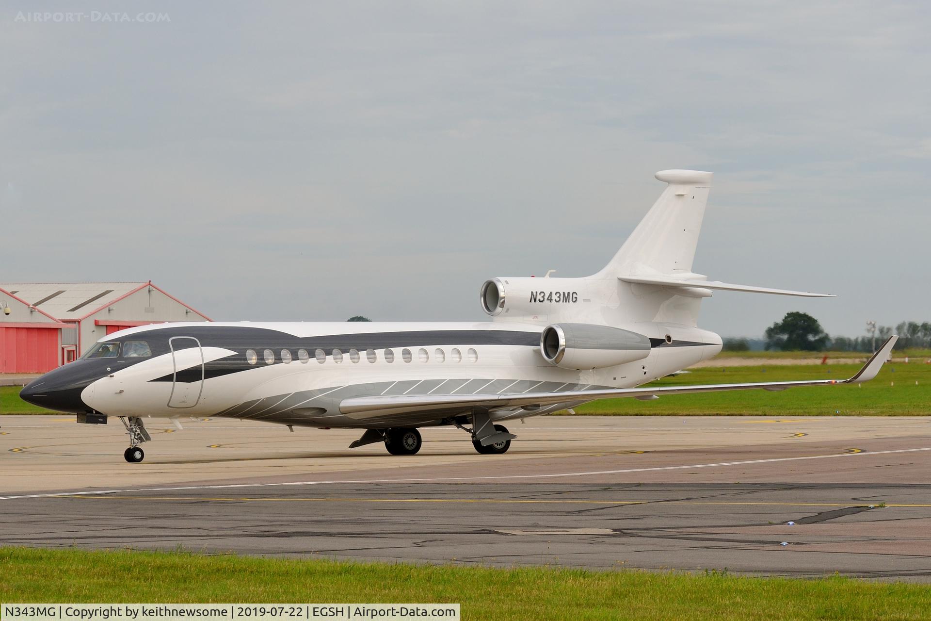 N343MG, 2007 Dassault Falcon 900EX C/N 193, Arriving at Norwich from Westhampton Beach, New York.