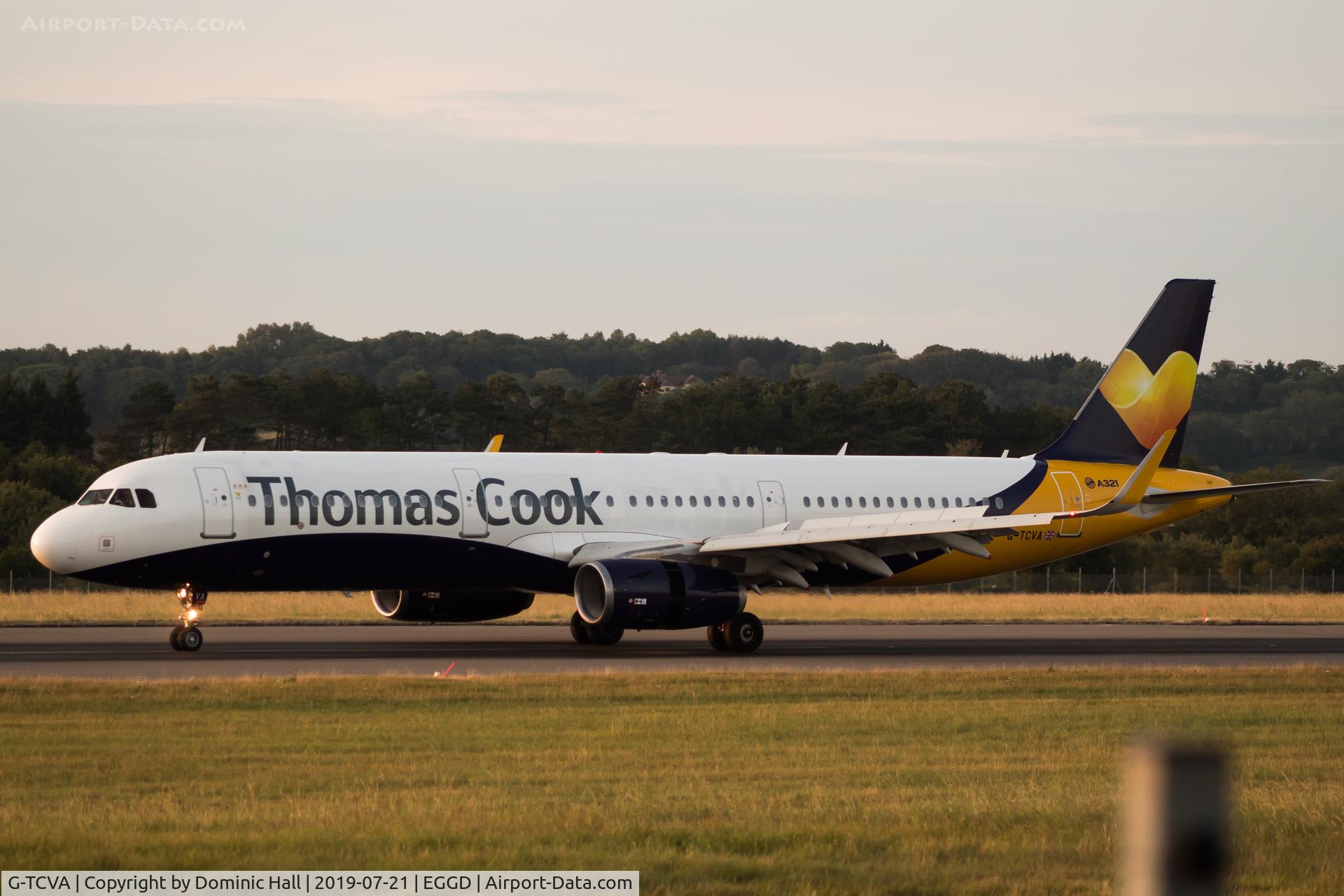 G-TCVA, 2013 Airbus A321-231 C/N 5582, Sunset landing RWY 27