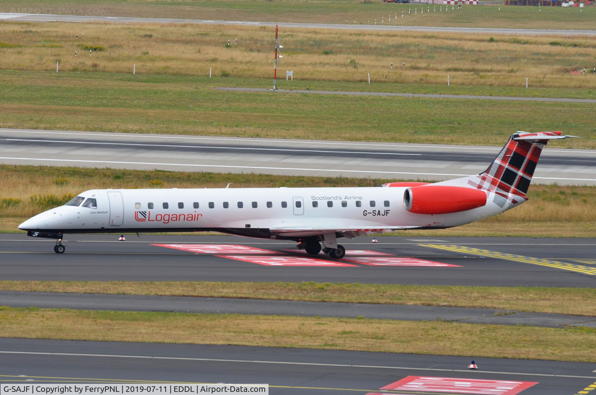 G-SAJF, 2000 Embraer EMB-145EP (ERJ-145EP) C/N 145245, Loganair ERJ145 arriving