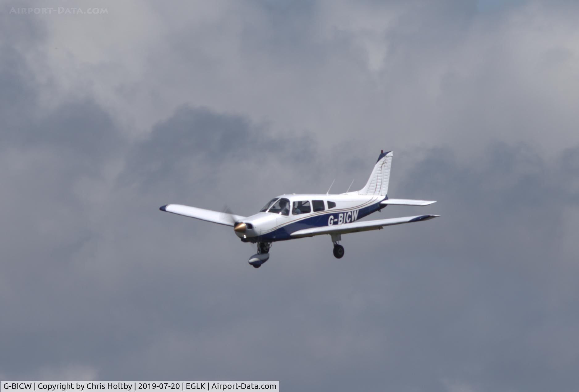 G-BICW, 1979 Piper PA-28-161 Cherokee Warrior II C/N 28-7916309, Landing finals at Blackbushe