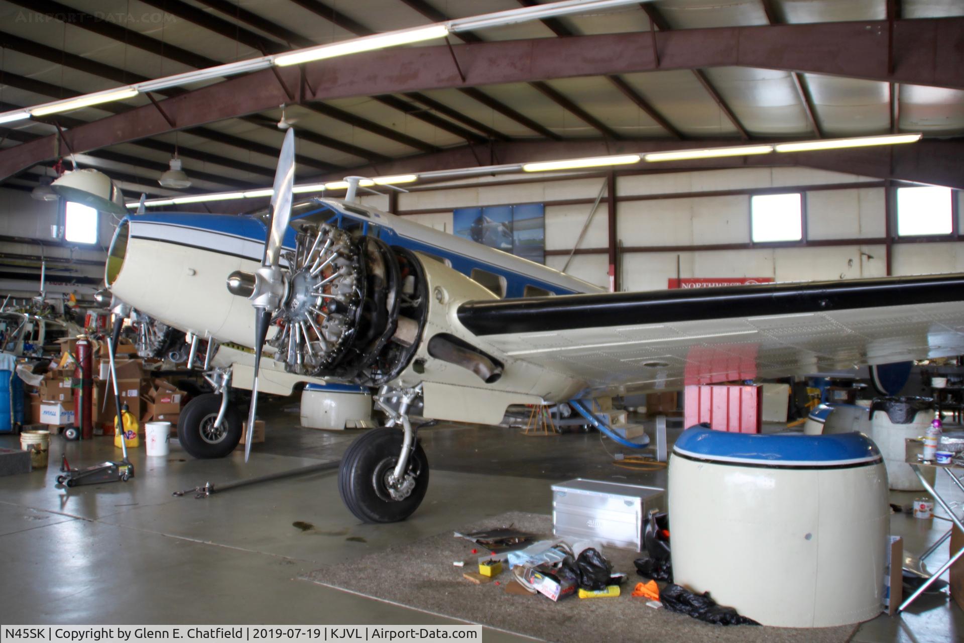 N45SK, 1952 Beech C-45H Expeditor C/N AF-645, Undergoing overhaul.