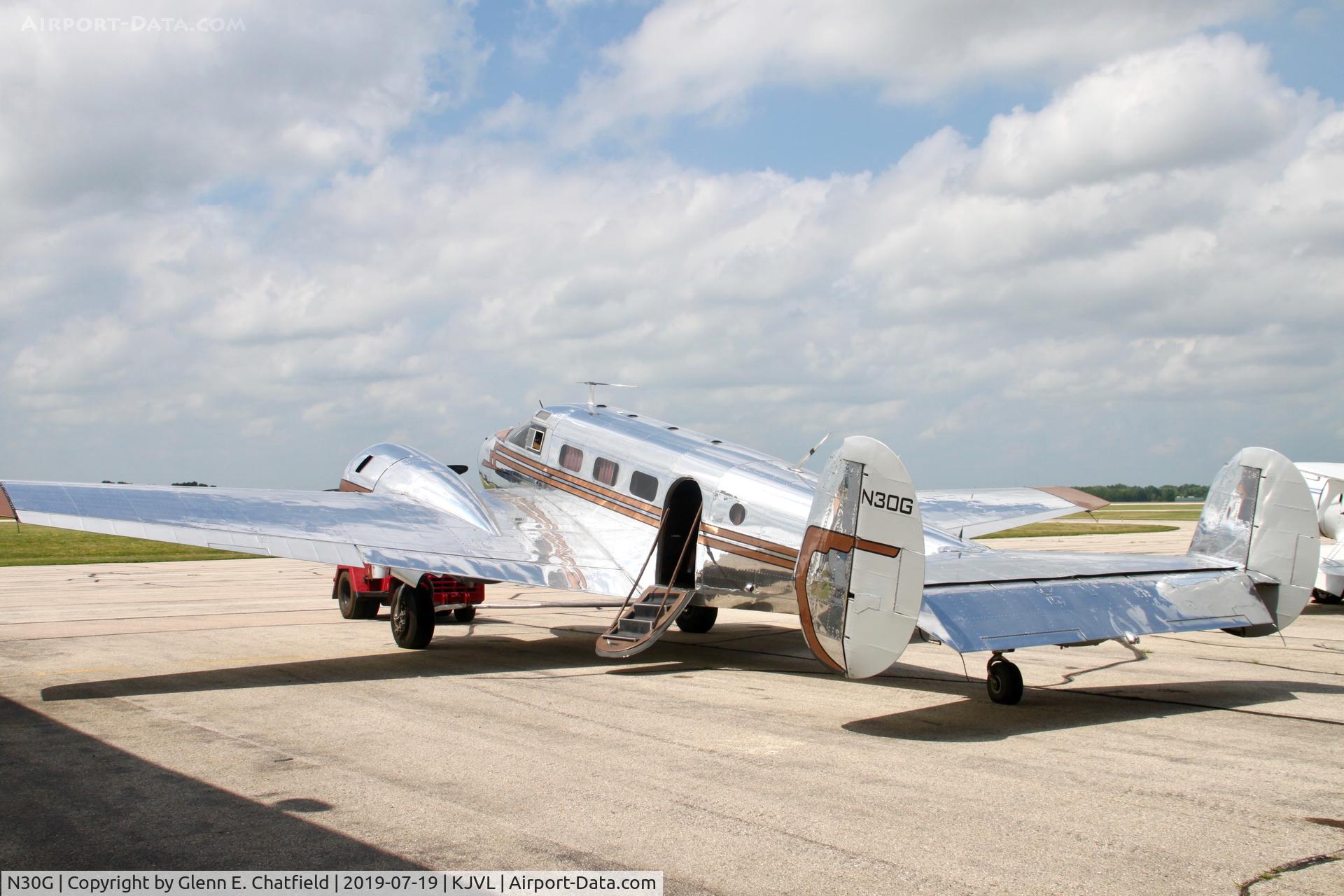 N30G, 1946 Beech D18S C/N A-131, Sitting pretty on the ramp