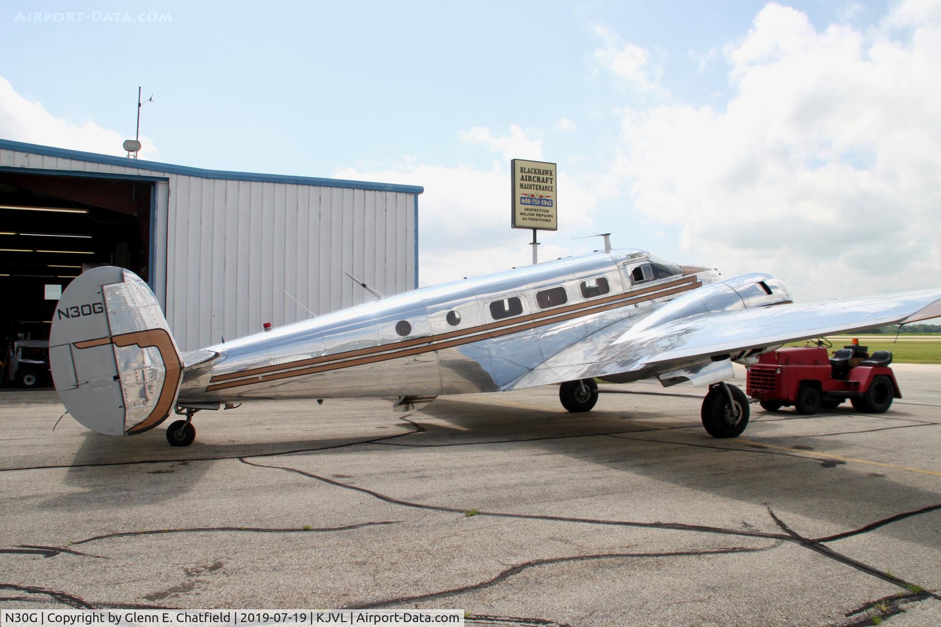 N30G, 1946 Beech D18S C/N A-131, Sitting pretty on the ramp