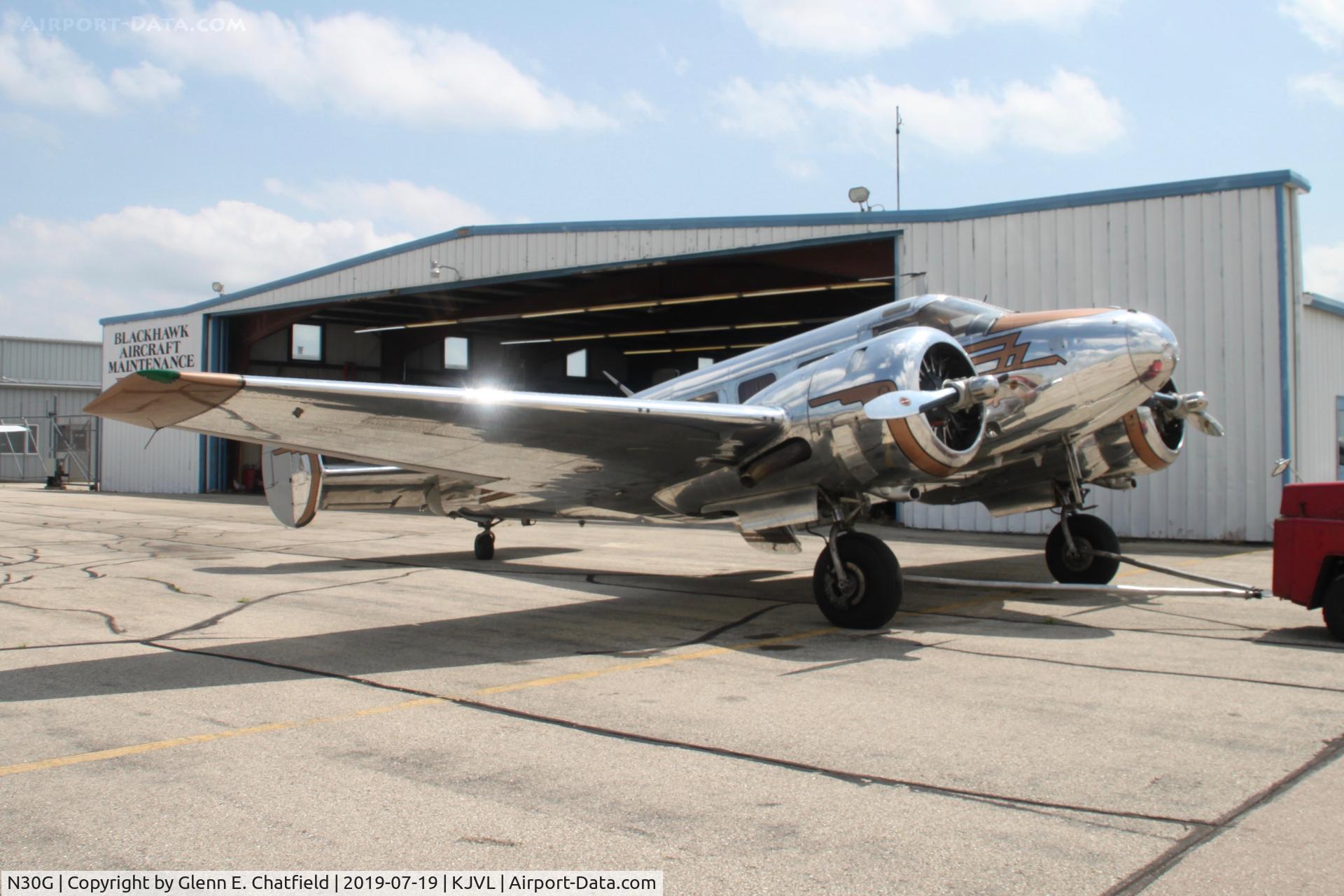 N30G, 1946 Beech D18S C/N A-131, Sitting pretty on the ramp